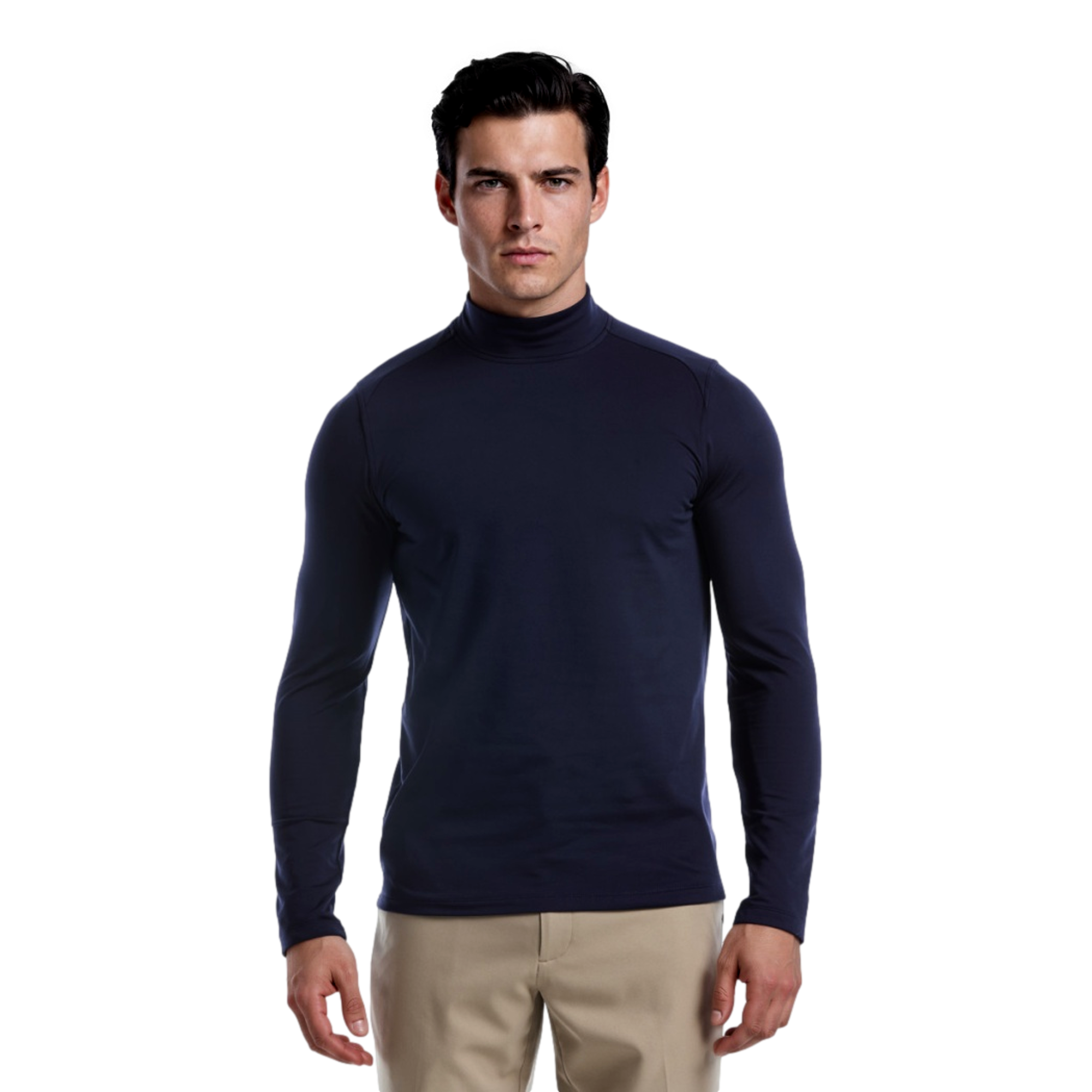 Mock Neck Men's  Long Sleeve Golf Shirt