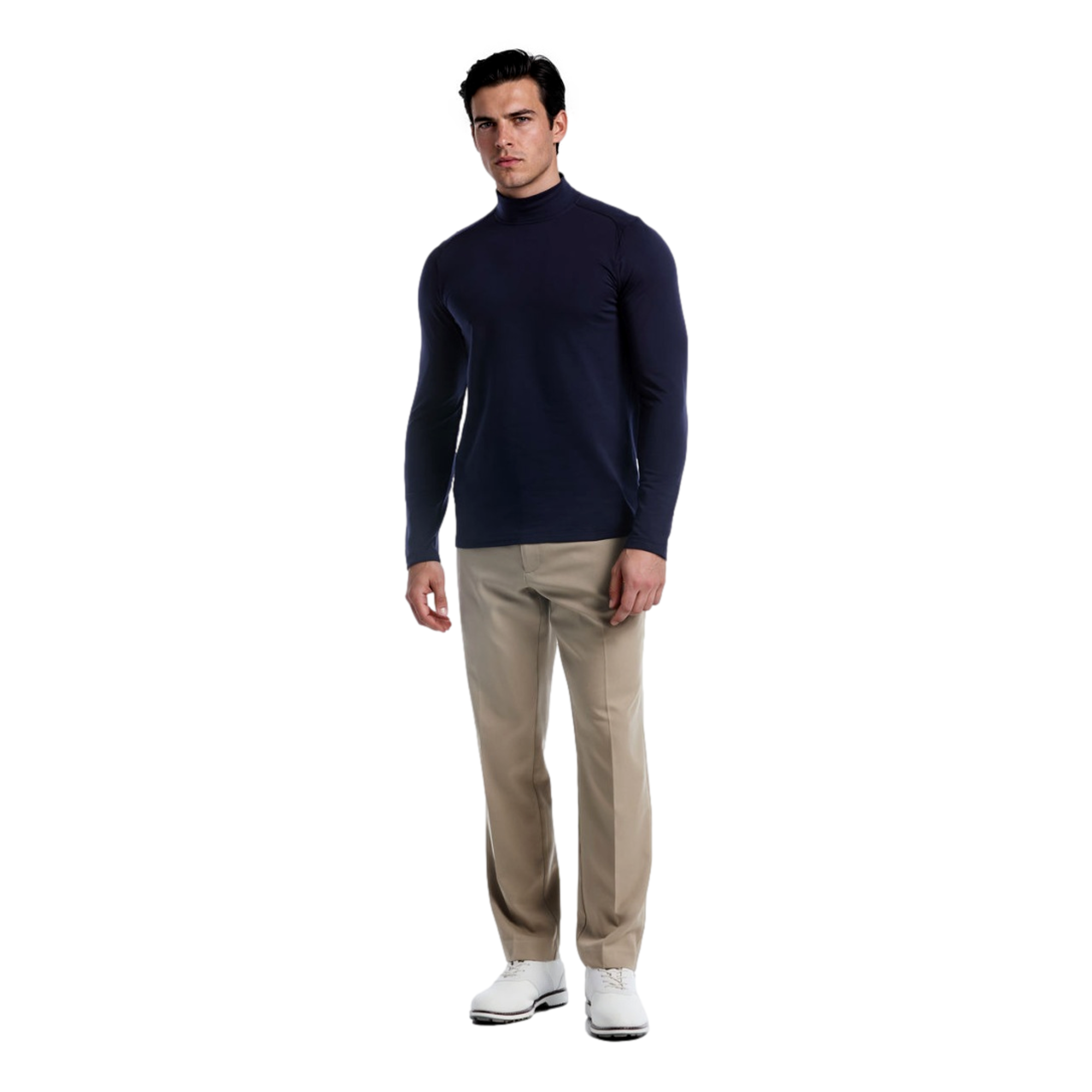 Mock Neck Men's  Long Sleeve Golf Shirt