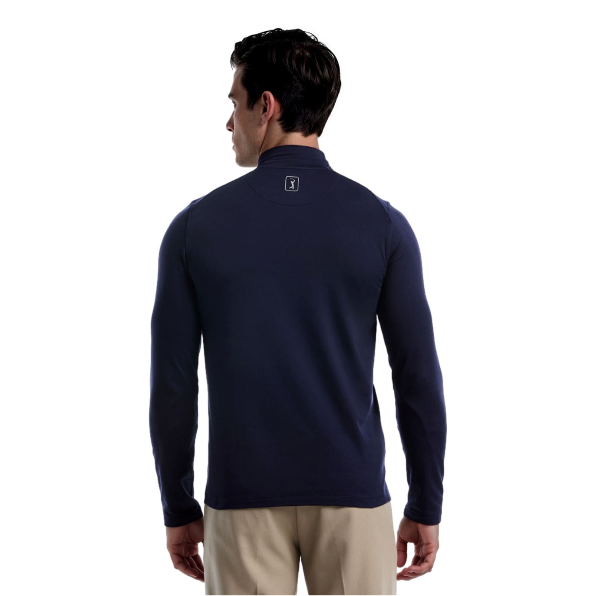 Mock Neck Men's  Long Sleeve Golf Shirt