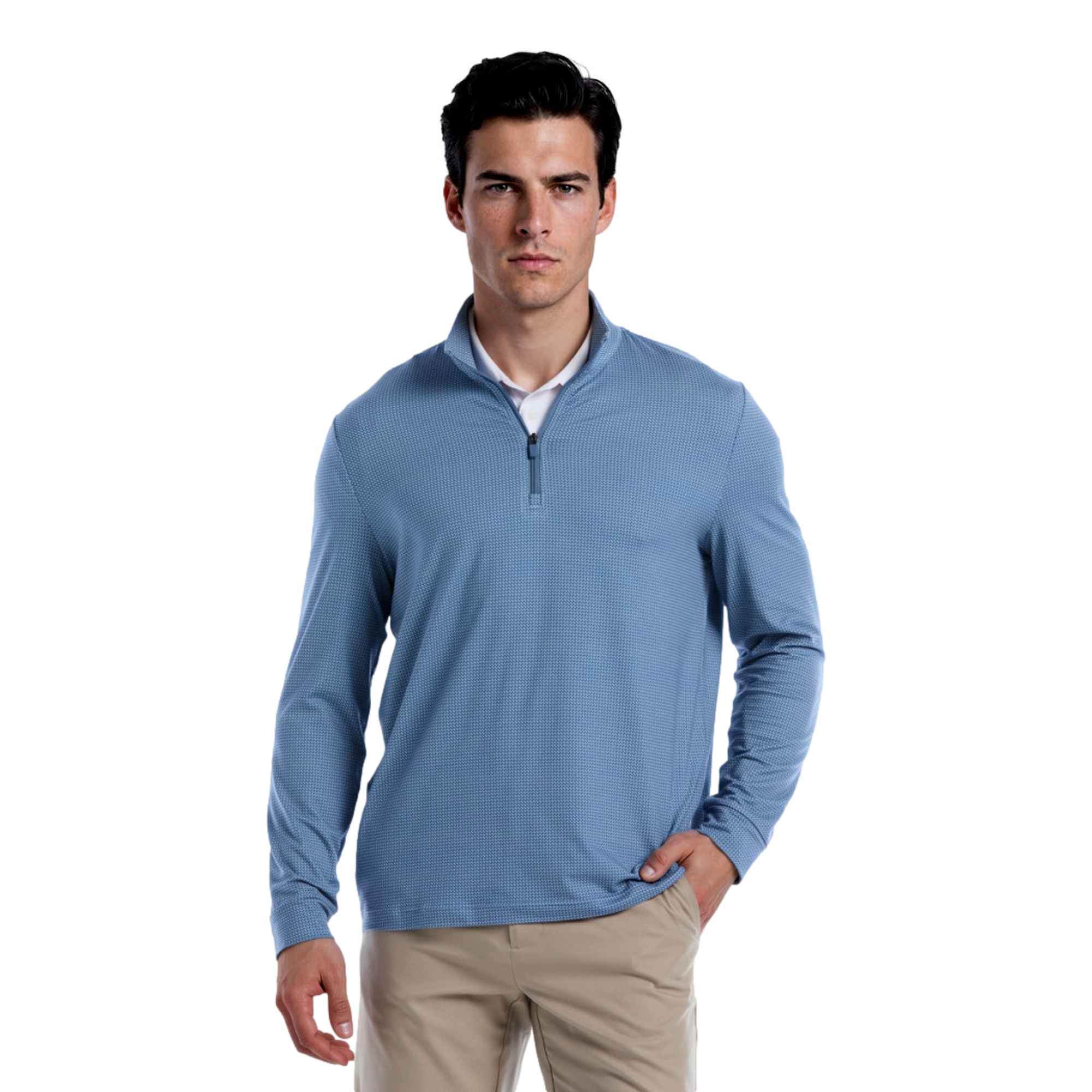 Vertical Links Geo Print Men's Golf Quarter Zip