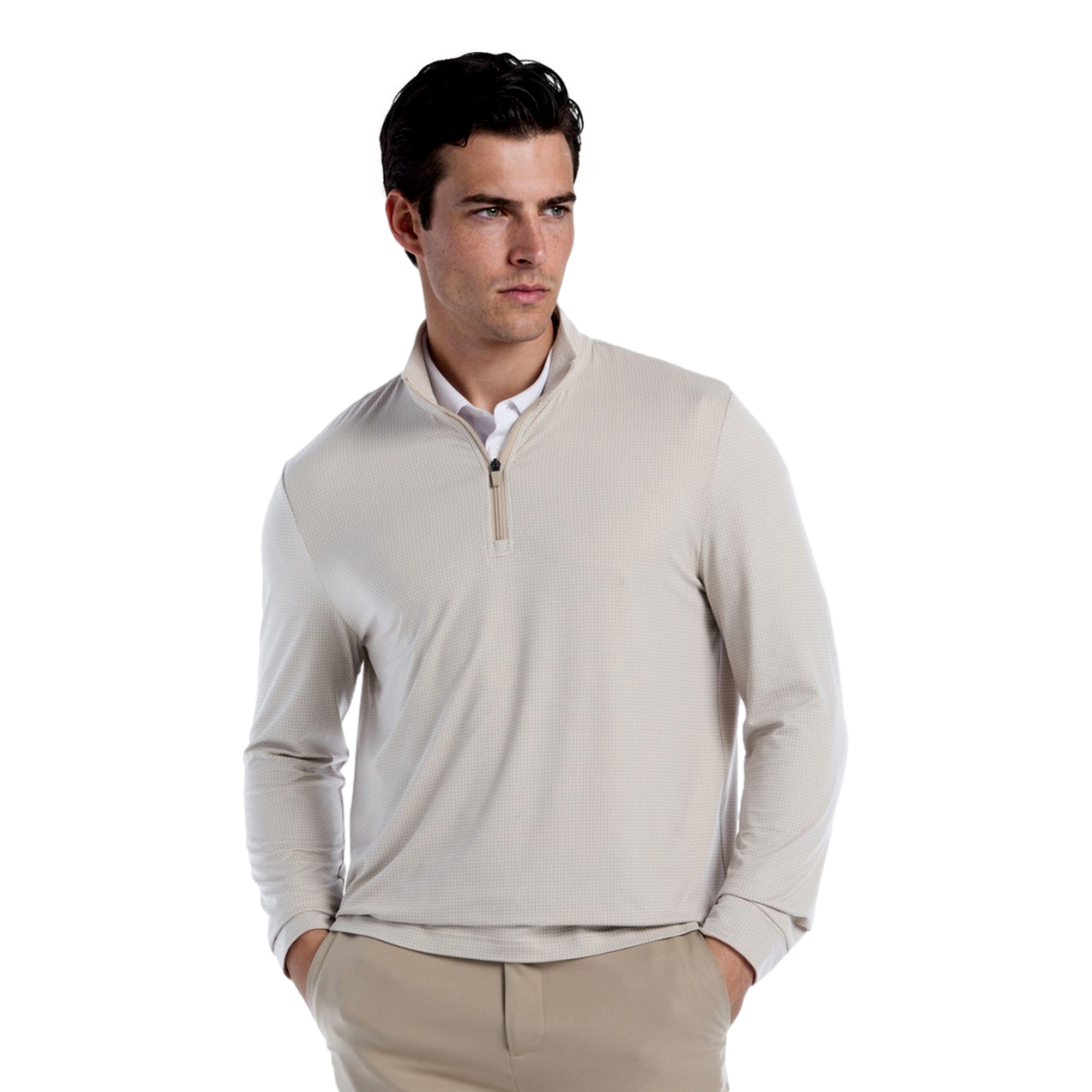 Vertical Links Geo Print Men's Golf Quarter Zip