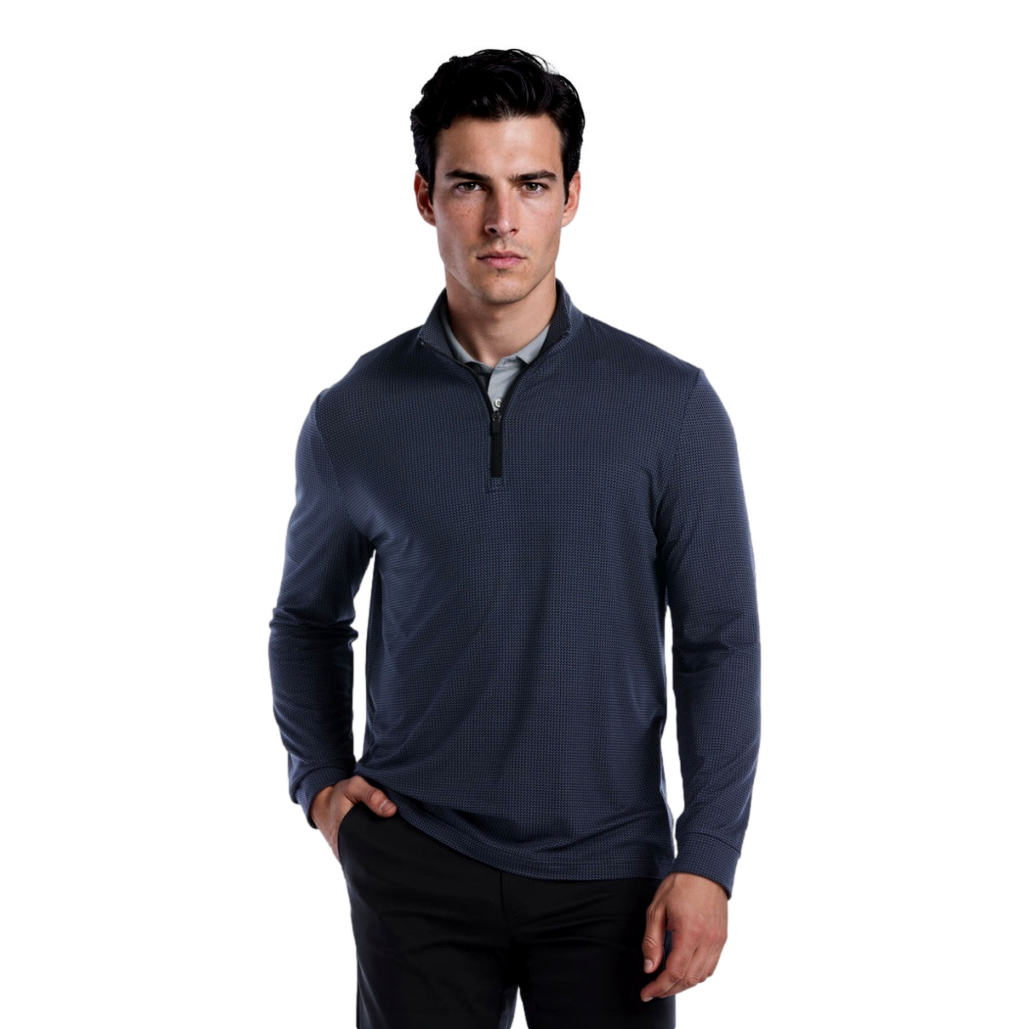 Vertical Links Geo Print Men's Golf Quarter Zip