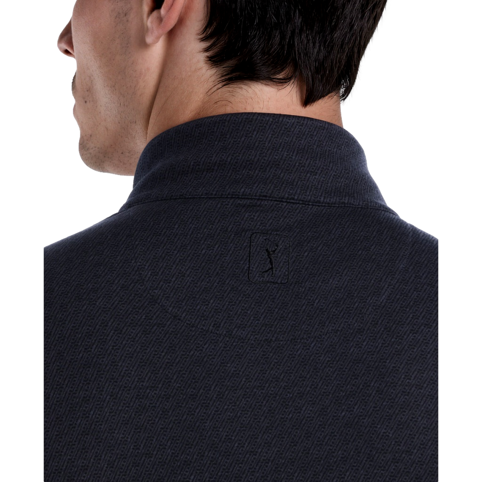 Golf Geo Printed Textured Men's Golf Quarter Zip