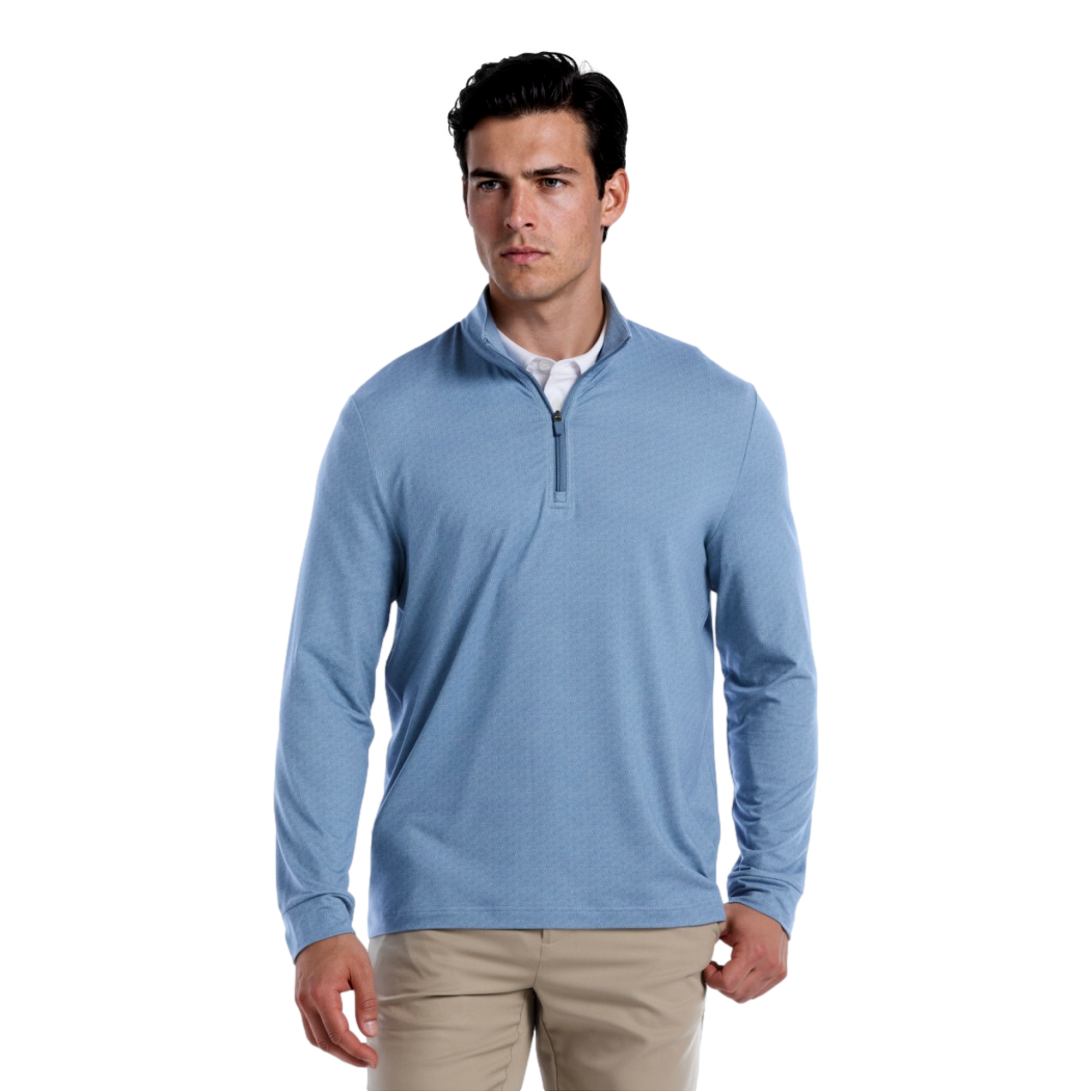 Golf Geo Printed Textured Men's Golf Quarter Zip