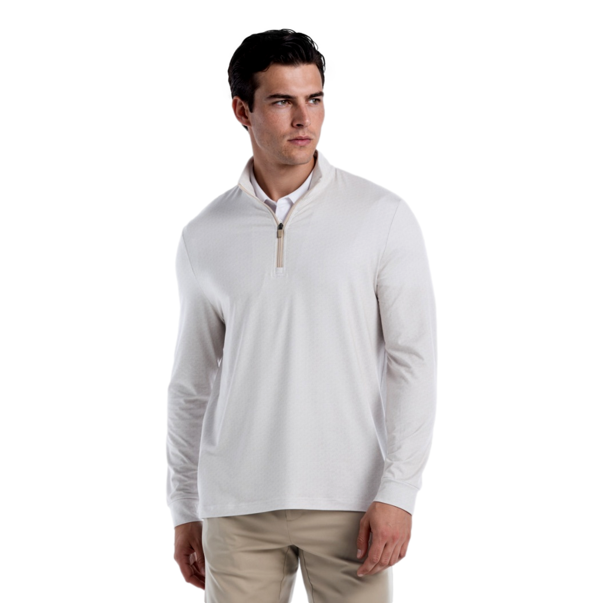 Golf Geo Printed Textured Men's Golf Quarter Zip