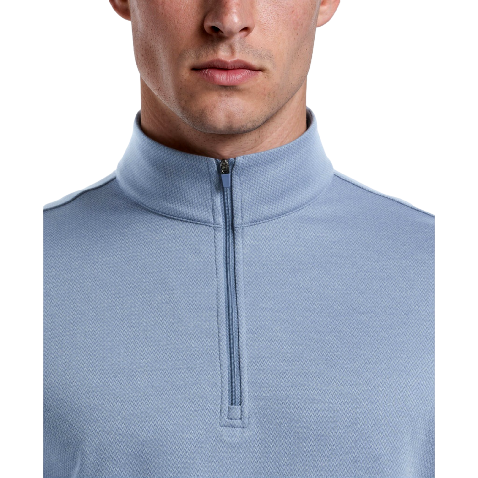 Herringbone Textured Men's Golf Quarter Zip