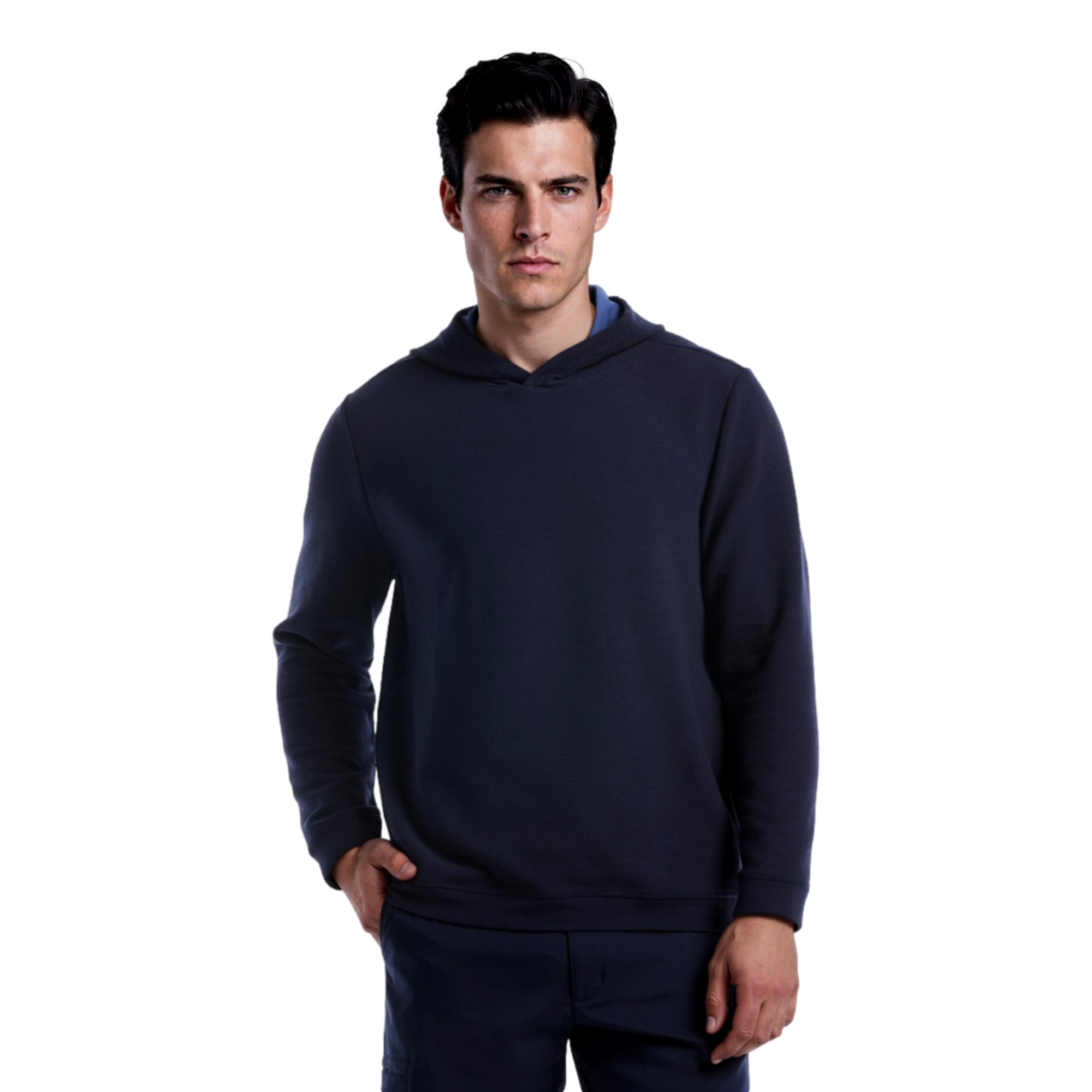 Micro-Waffle Textured Long Sleeve Men's Golf Hoodie