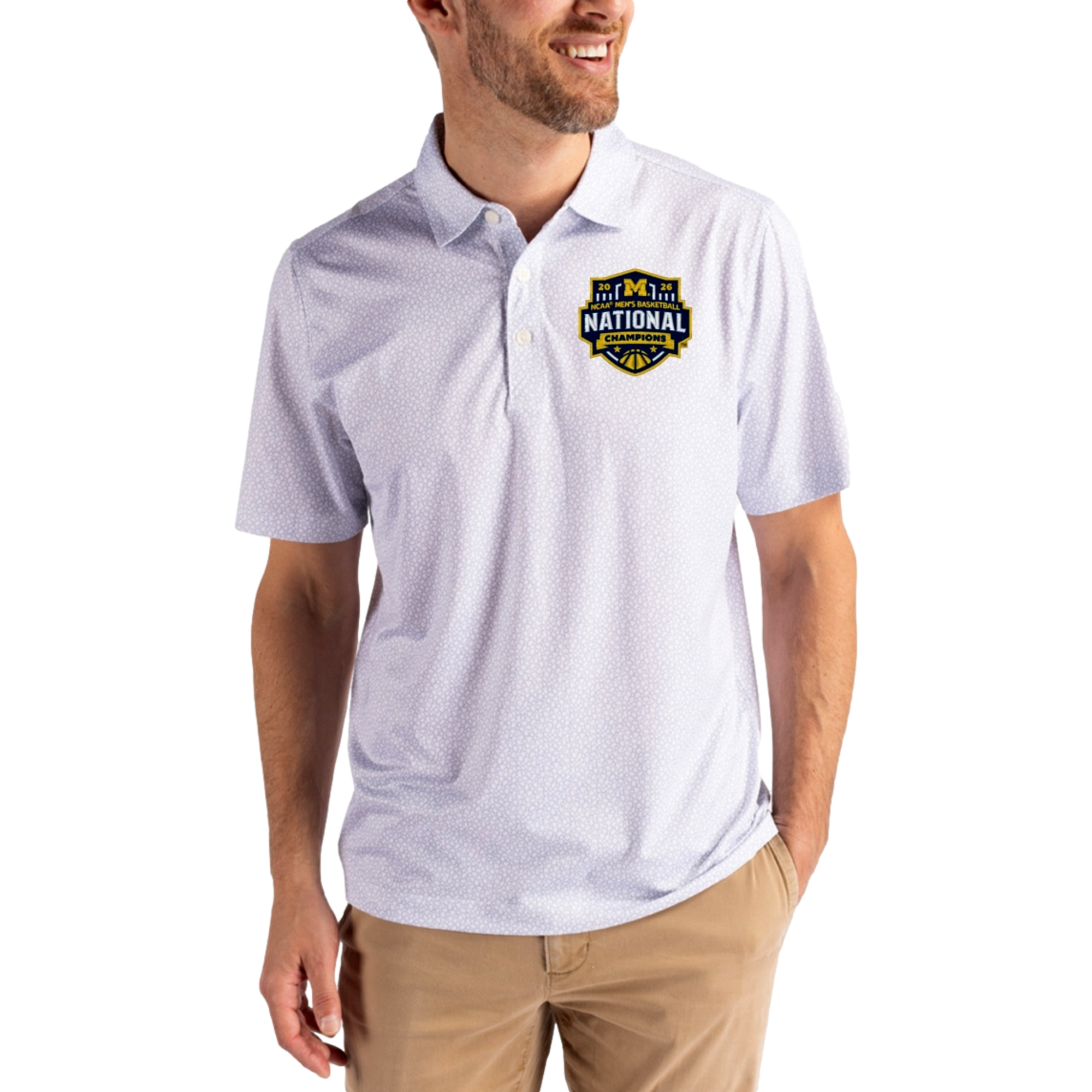 Michigan Wolverines National Championship Pike Recycled Men's Golf Polo Shirt