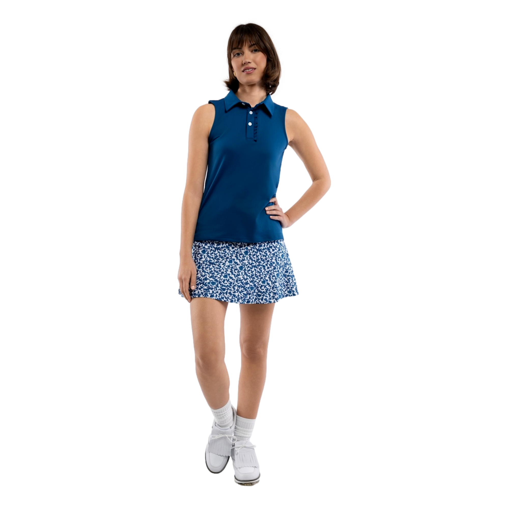 Alice Ruffle Women's Sleeveless Golf Polo