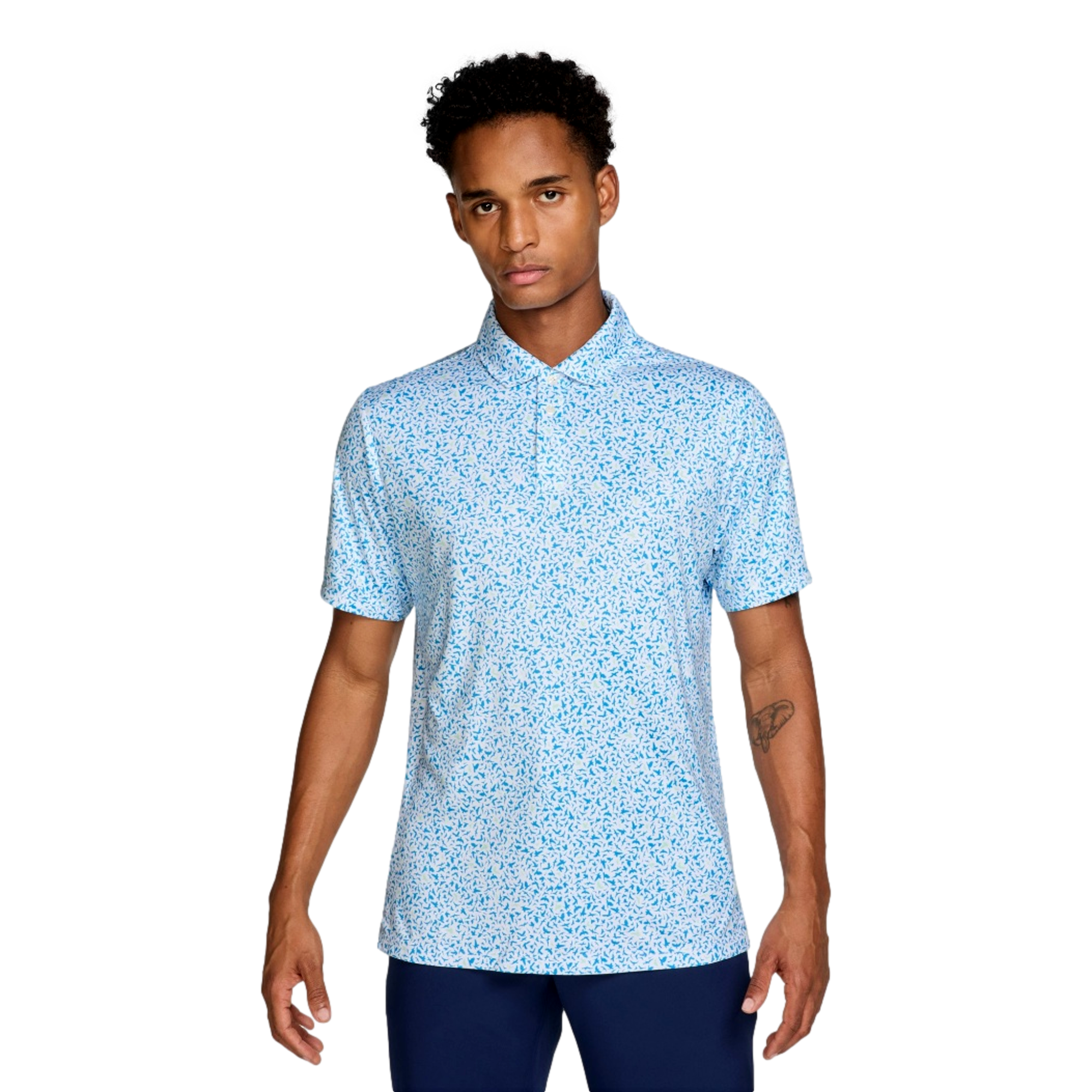 Nike Men's Par Dri-FIT Bird Golf Polo, Medium, Aurora Blue