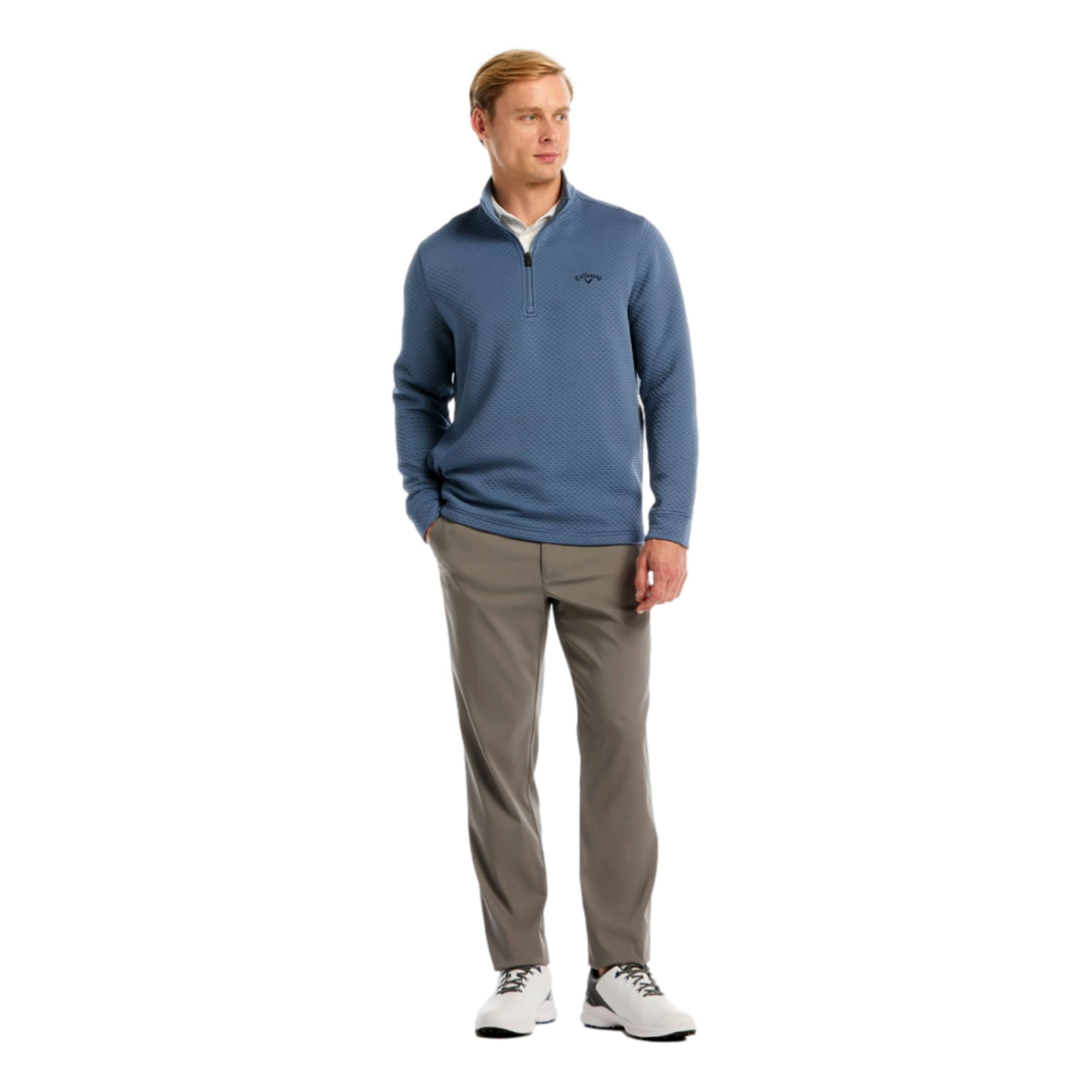 Midweight Textured Men's Golf Quarter Zip