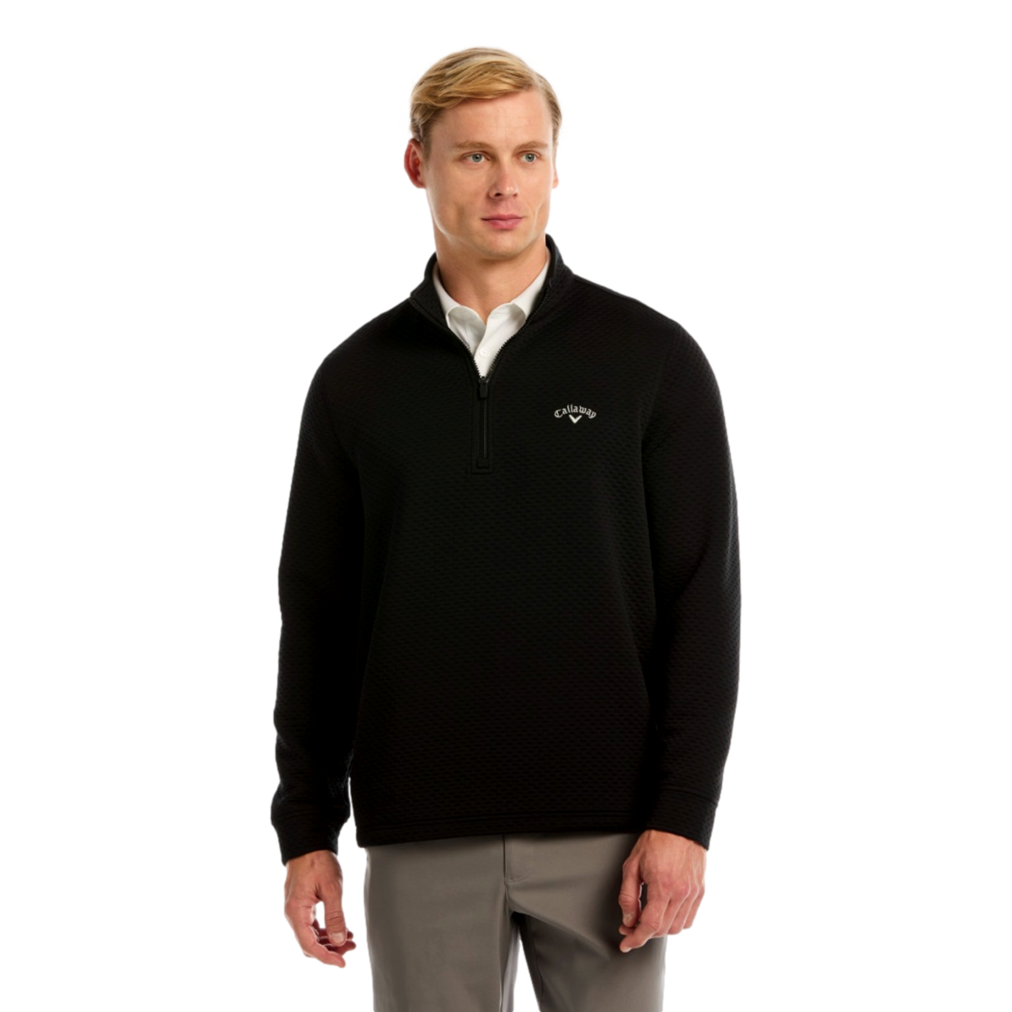 Midweight Textured Men's Golf Quarter Zip