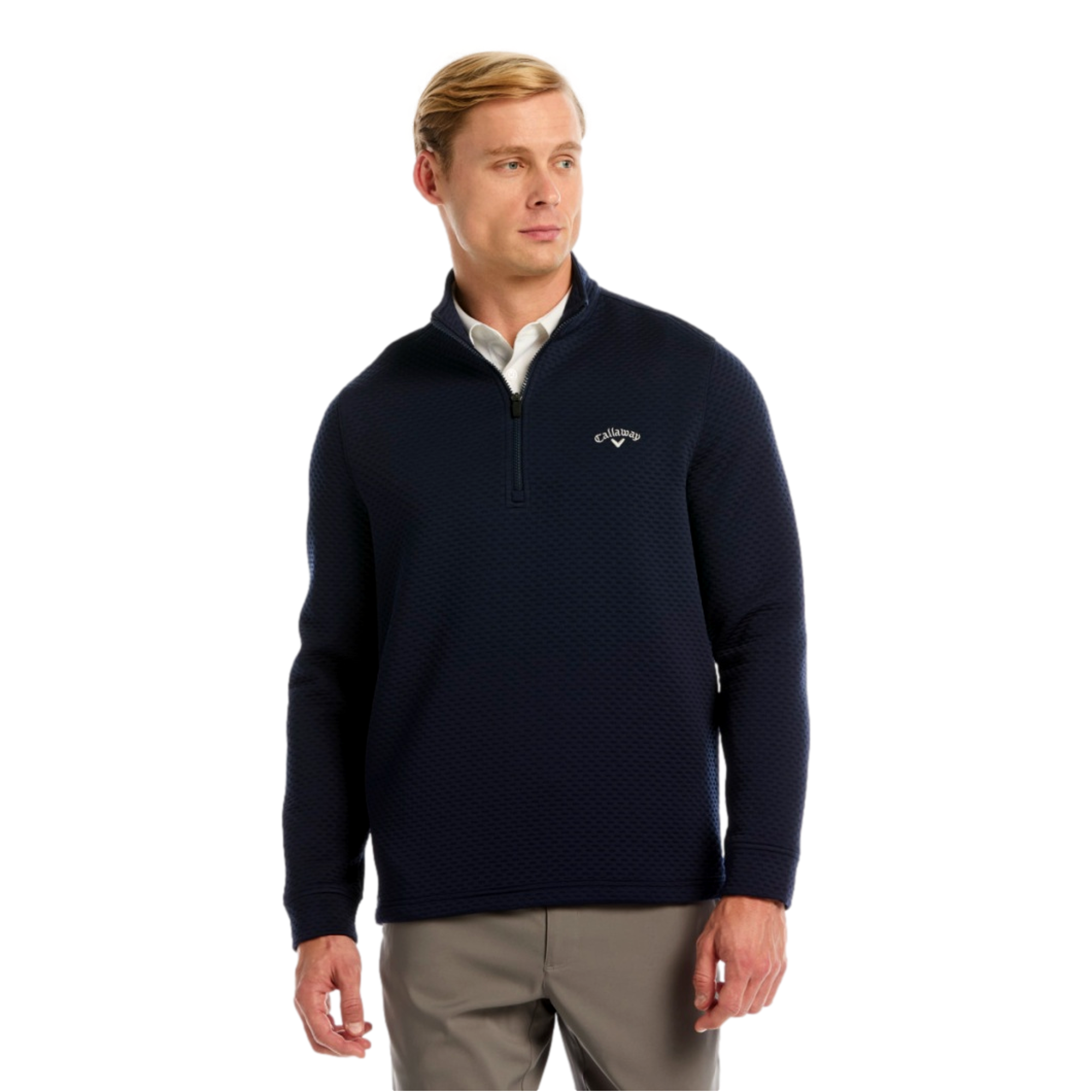 Midweight Textured Men's Golf Quarter Zip