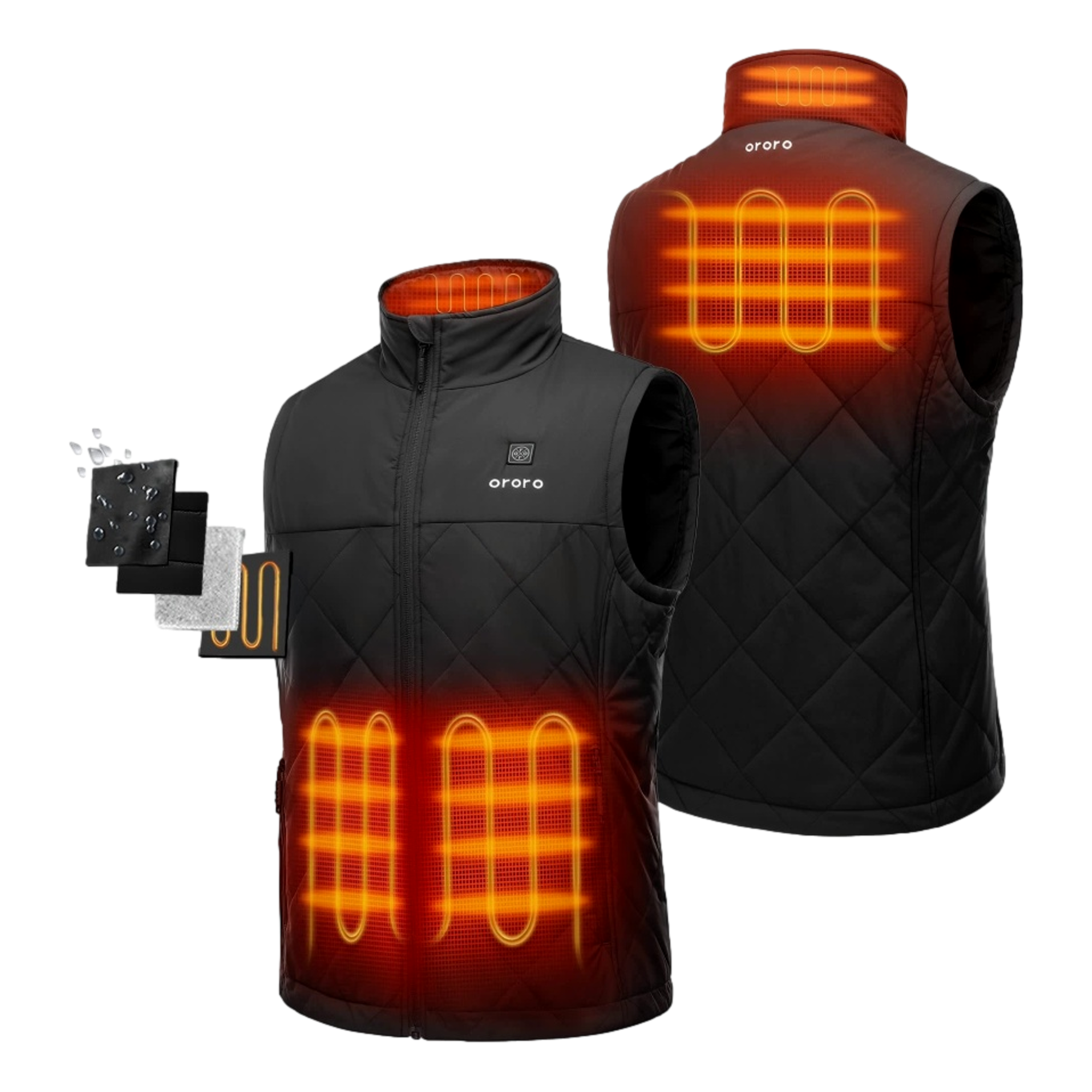 4-Zone Heated Quilted Men's Golf Vest