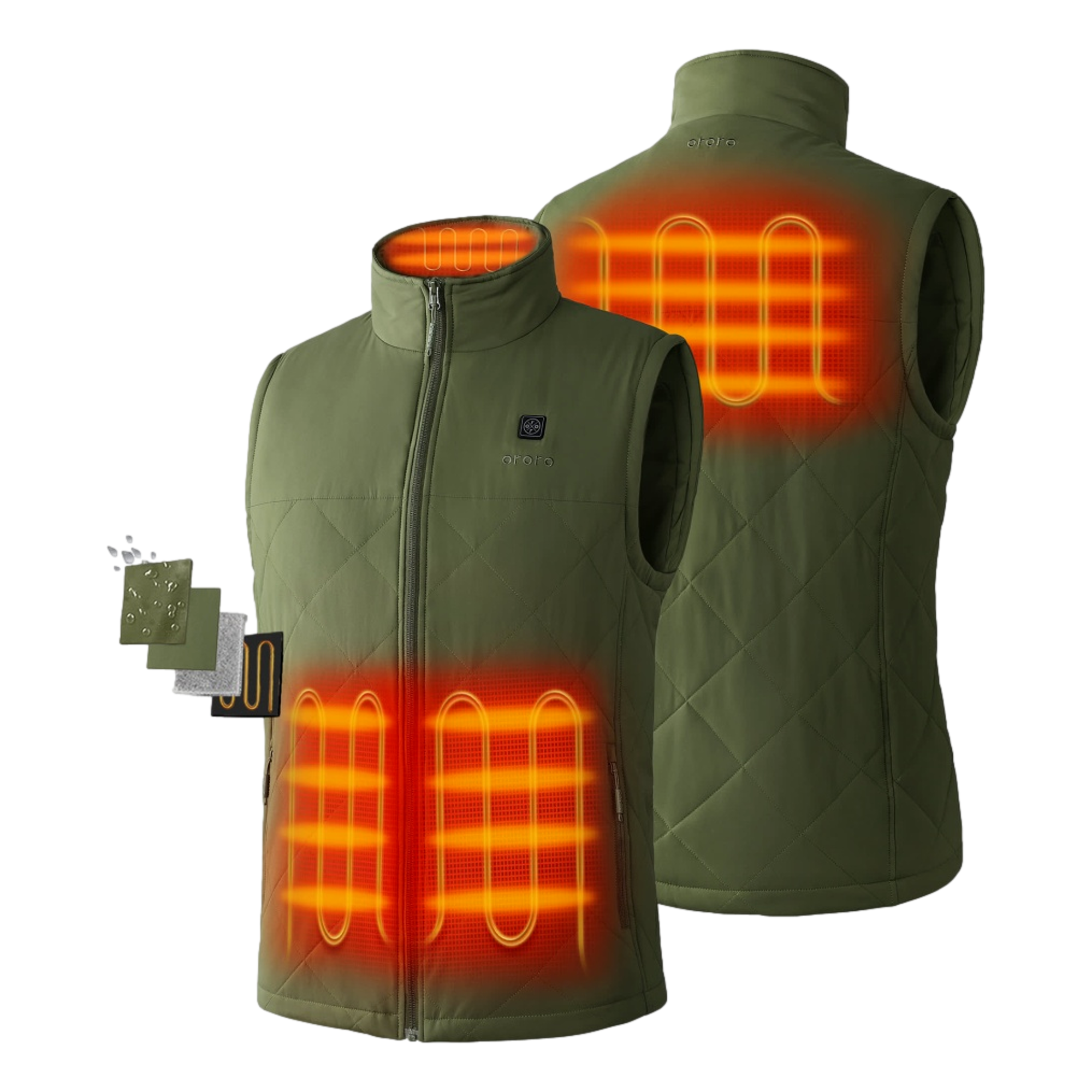 4-Zone Heated Quilted Men's Golf Vest