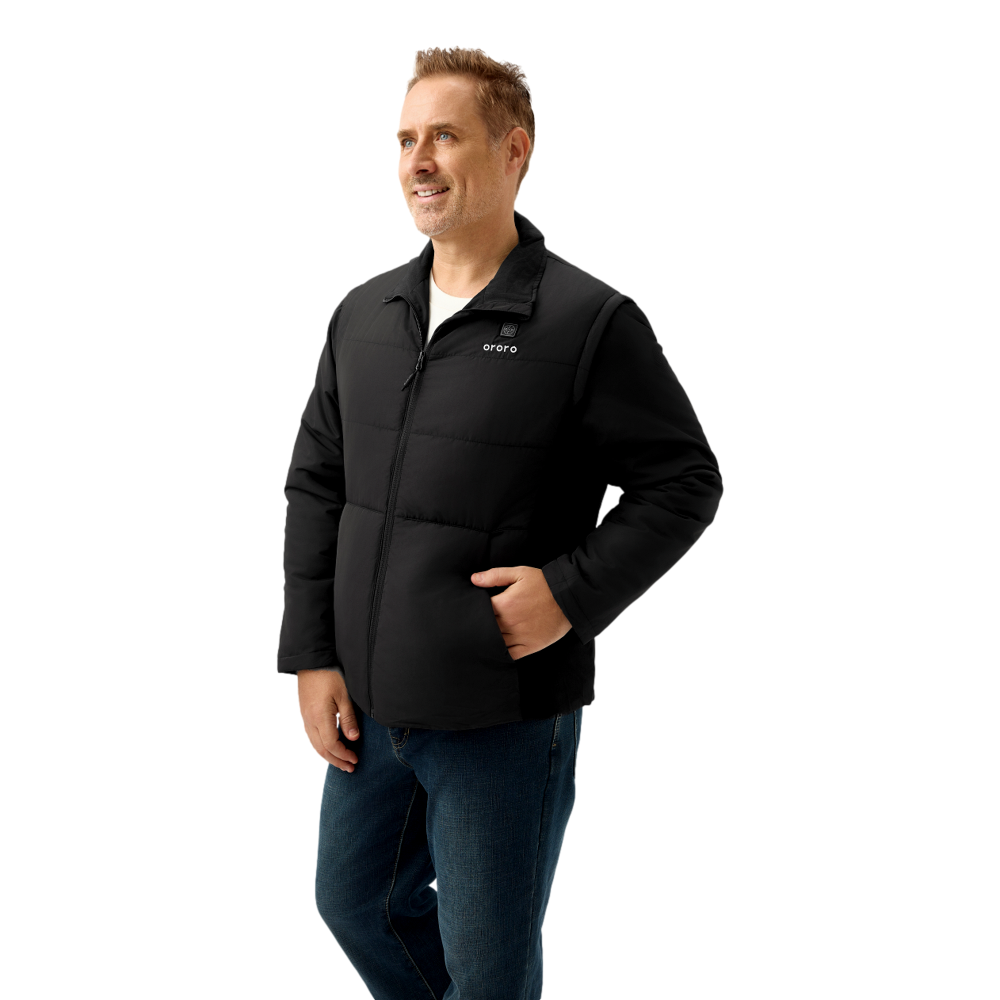 4-Zone Zip-off Sleeve Men's Heated Golf Jacket