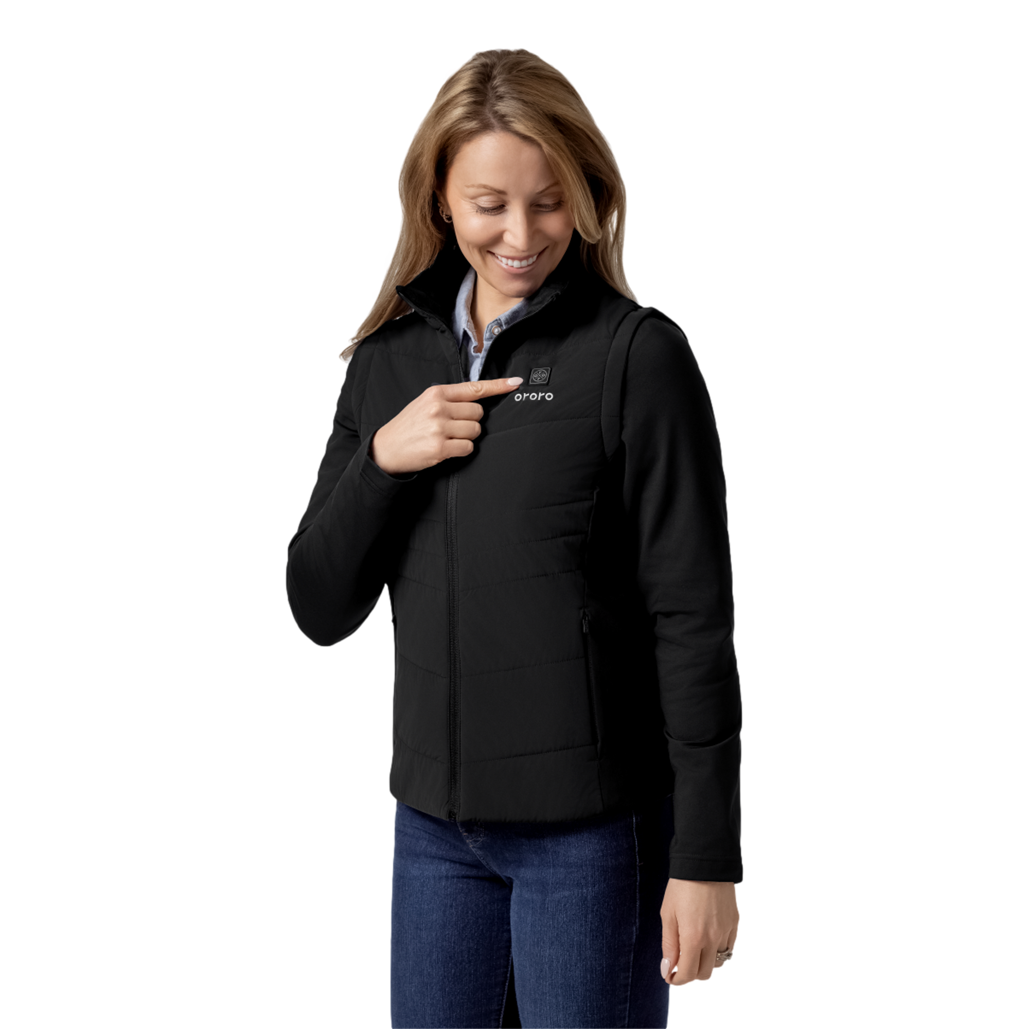 4-Zone Zip-off Sleeve Women's Heated Golf Jacket