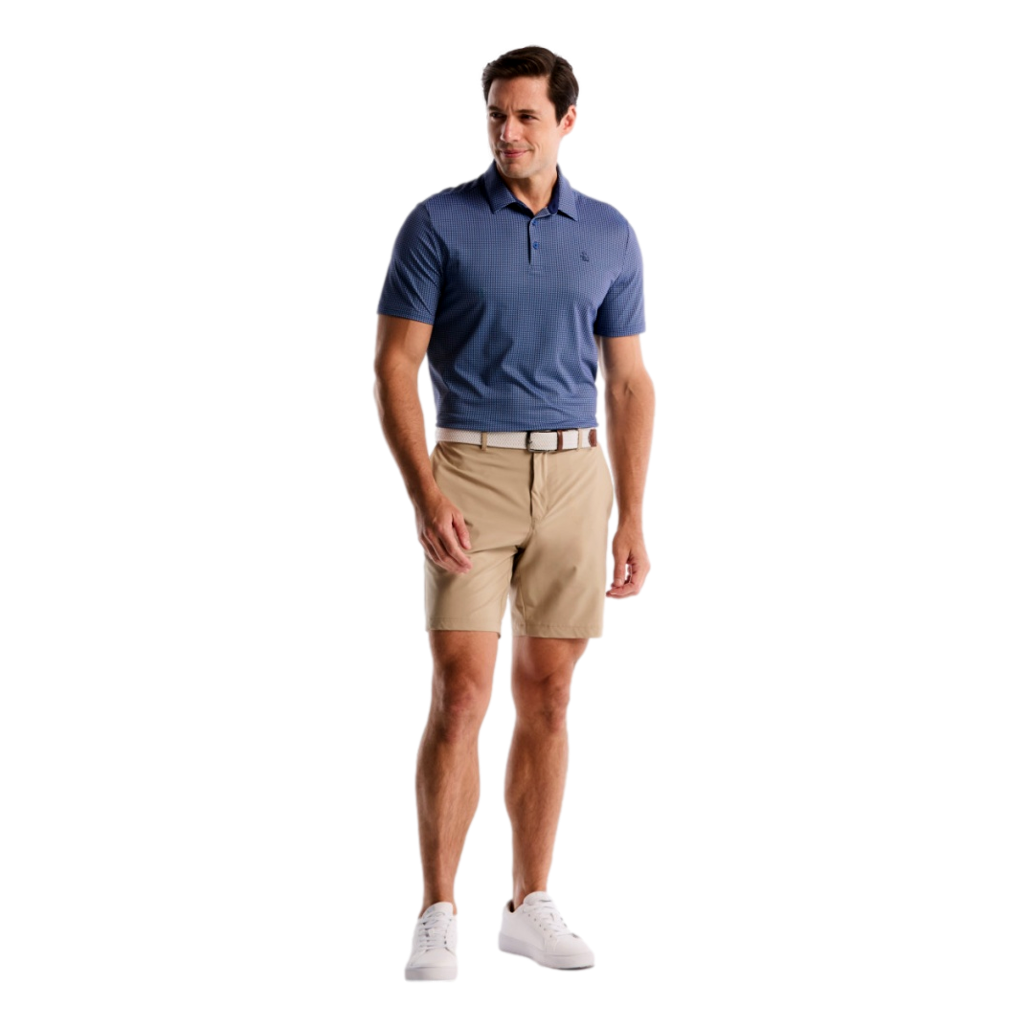 All Over Geo Houndstooth Print Men's Golf Polo Shirt