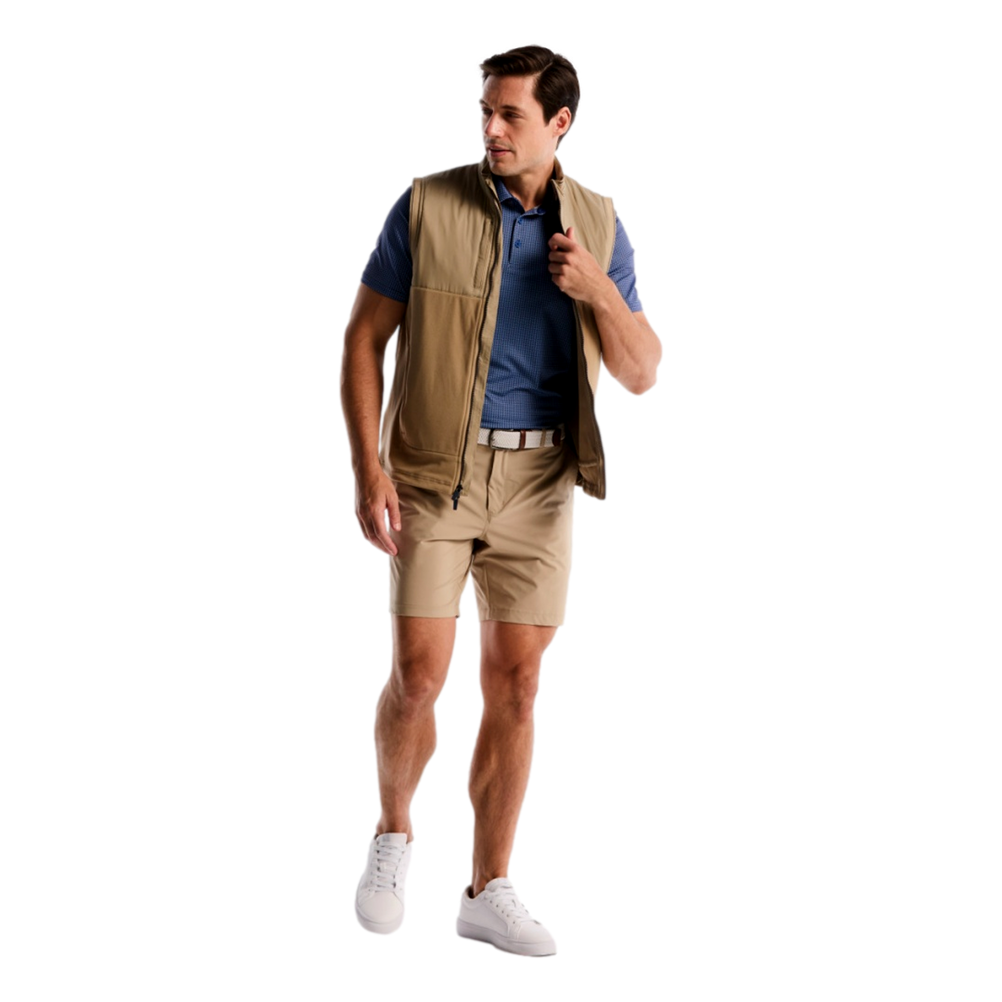 All Over Geo Houndstooth Print Men's Golf Polo Shirt