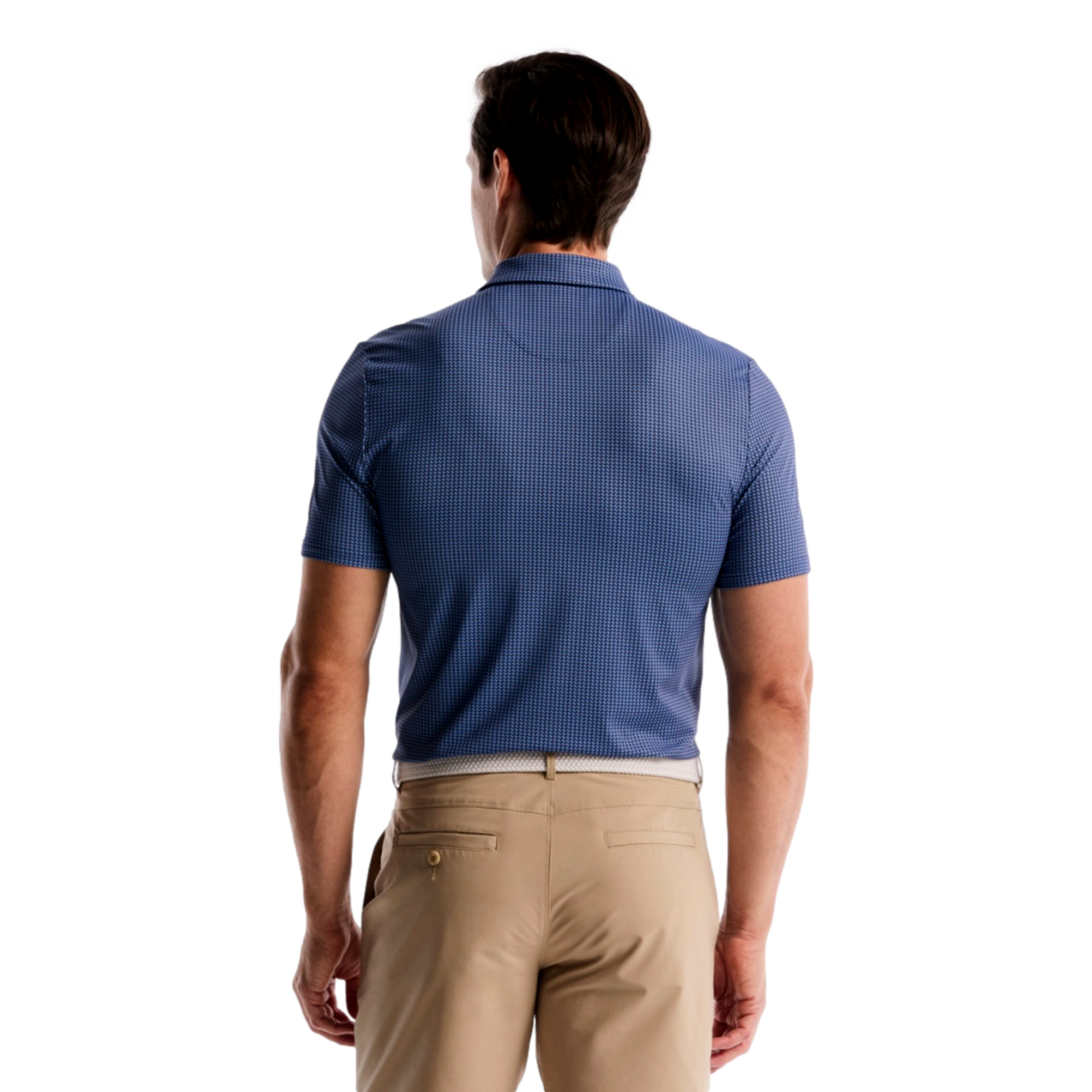 All Over Geo Houndstooth Print Men's Golf Polo Shirt