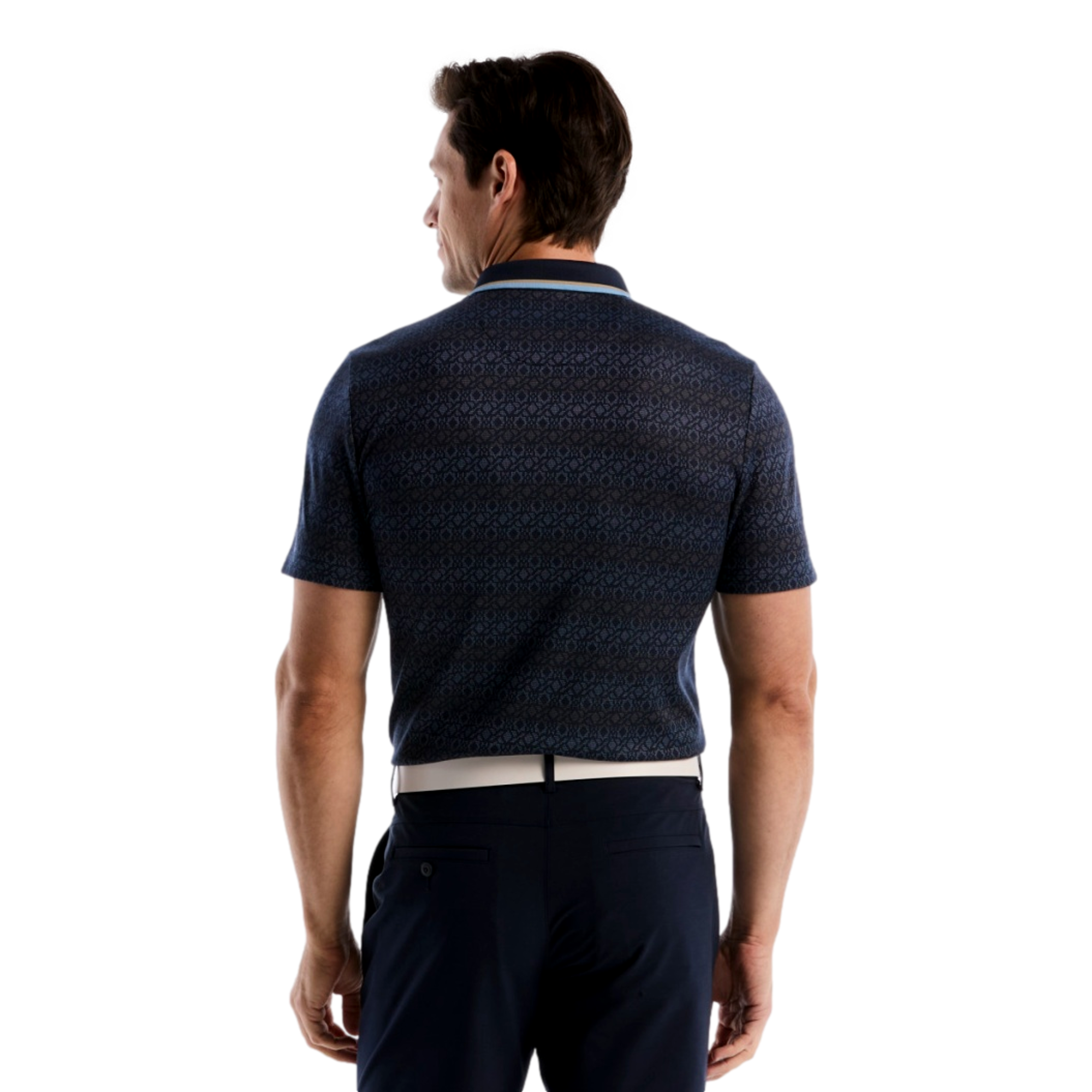 Oxford Jacquard Men's Golf Polo Shirt