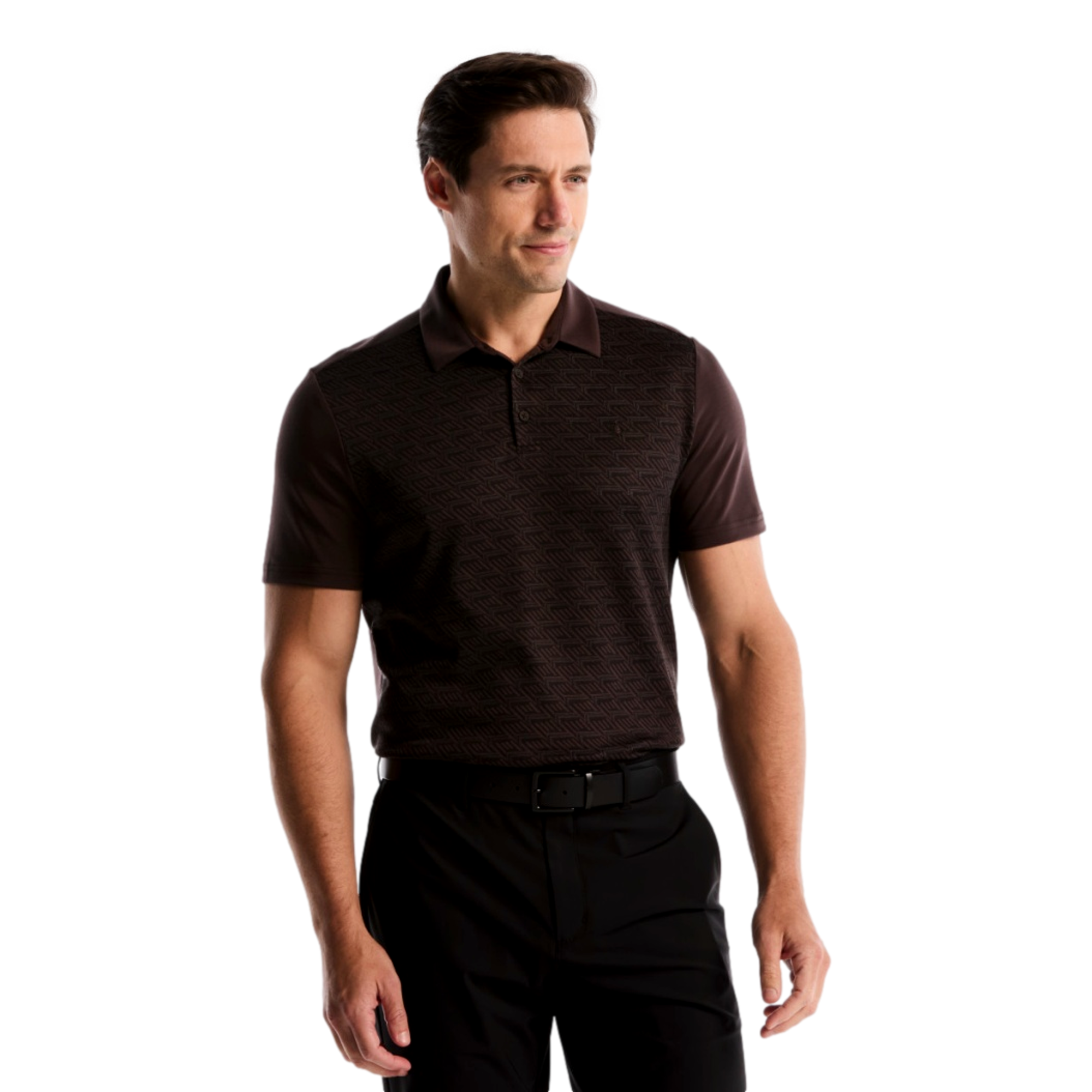 Block Geo Jacquard Men's Golf Polo Shirt