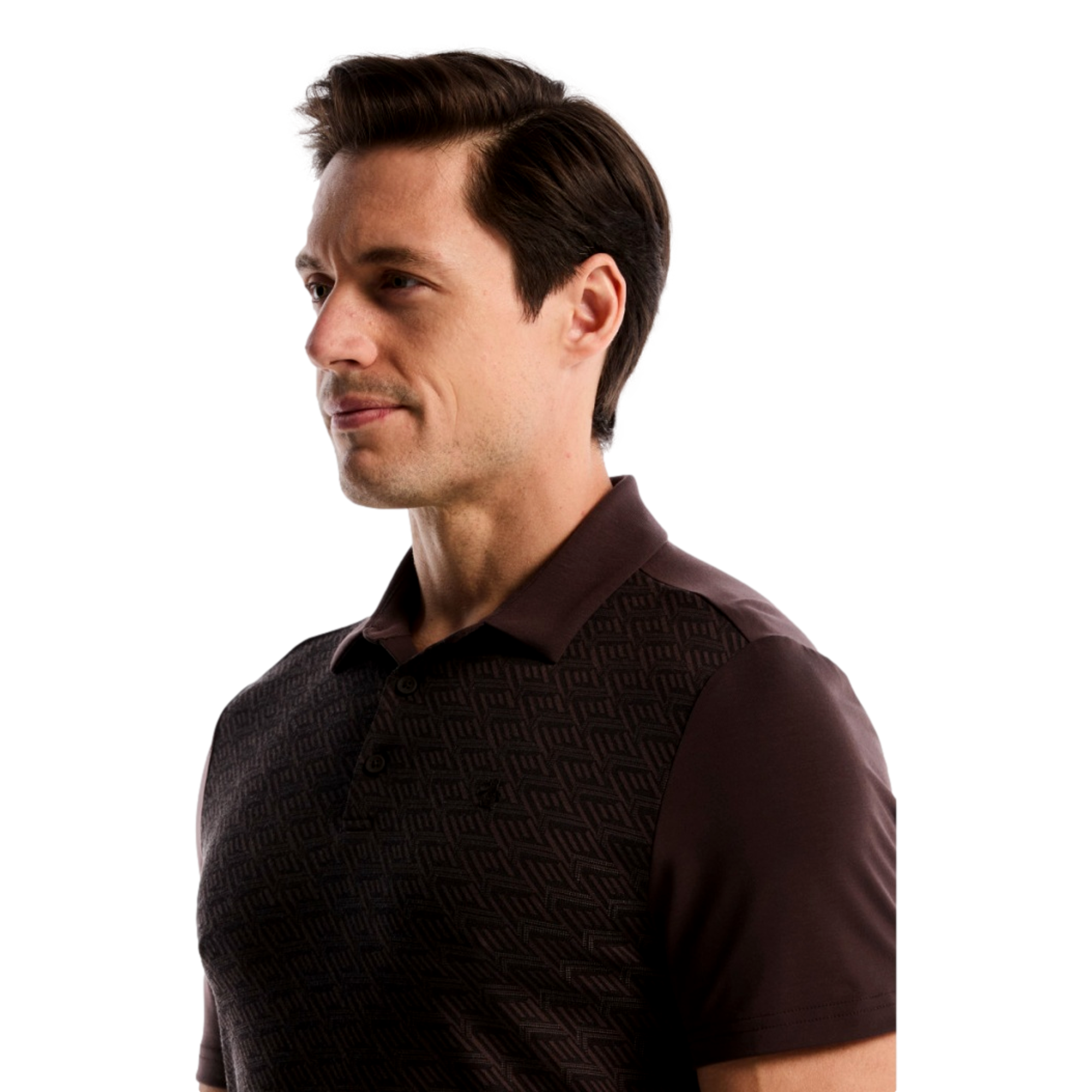 Block Geo Jacquard Men's Golf Polo Shirt
