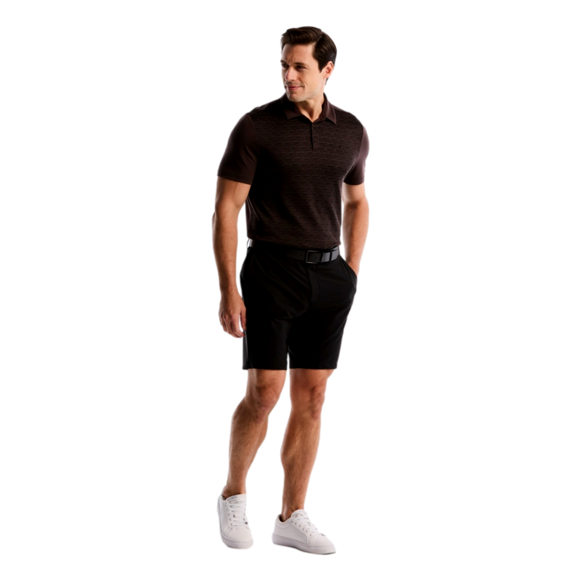 Block Geo Jacquard Men's Golf Polo Shirt