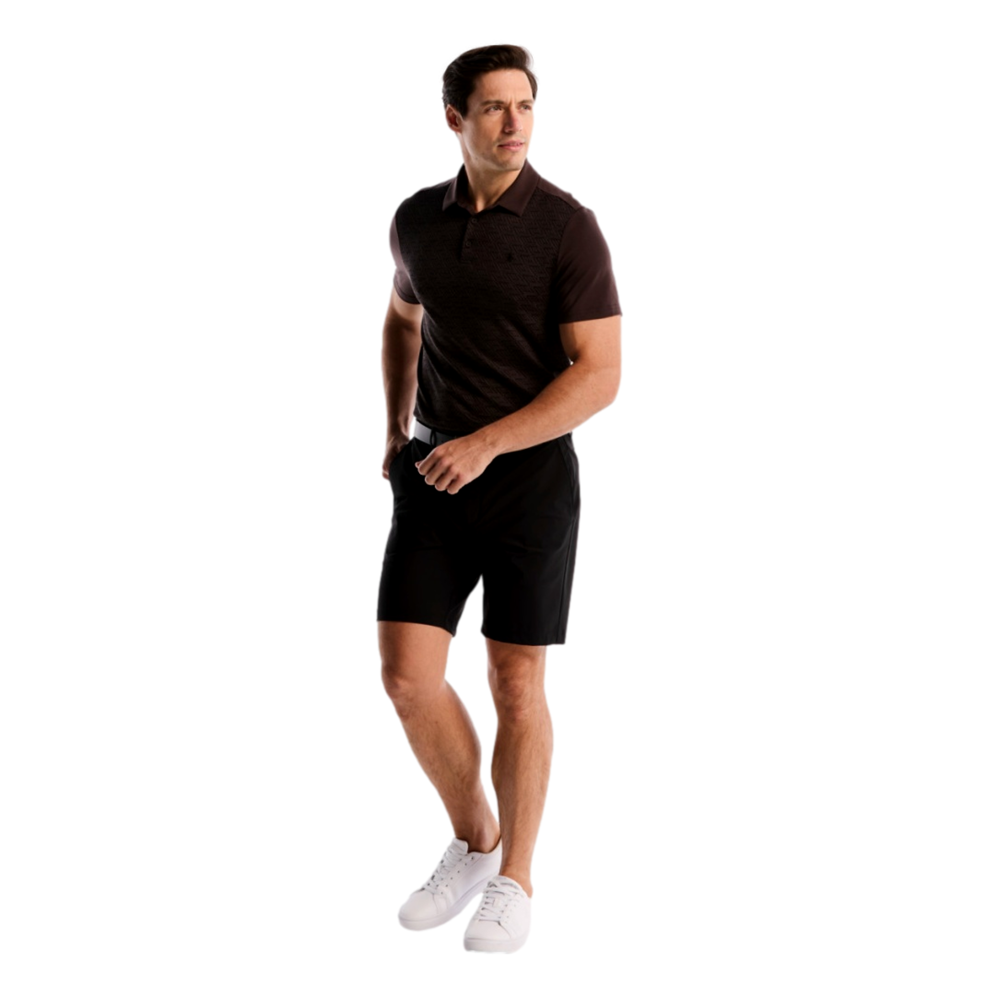 Block Geo Jacquard Men's Golf Polo Shirt