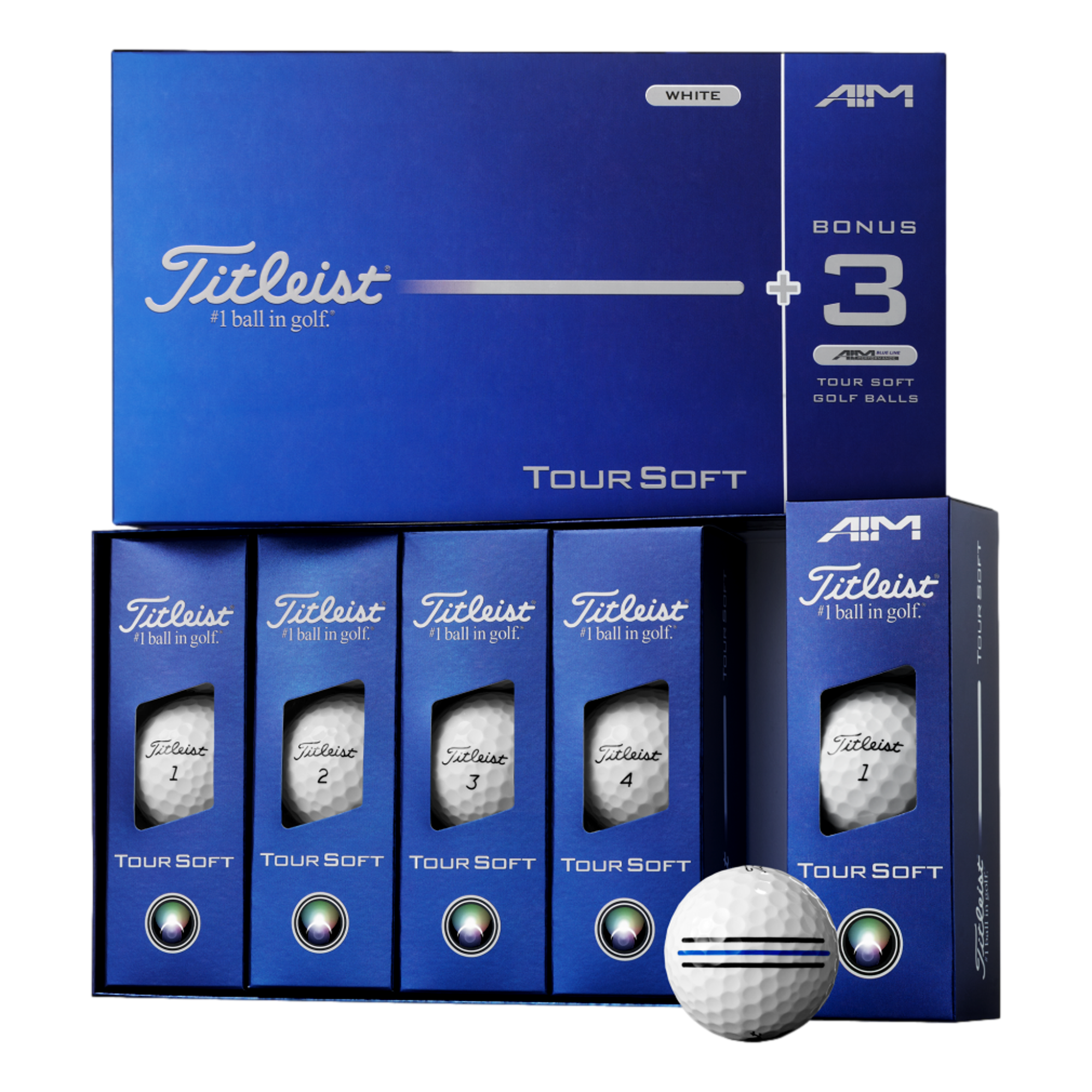 Tour Soft 2026 Golf Balls with AIM Sleeve 15-Pack