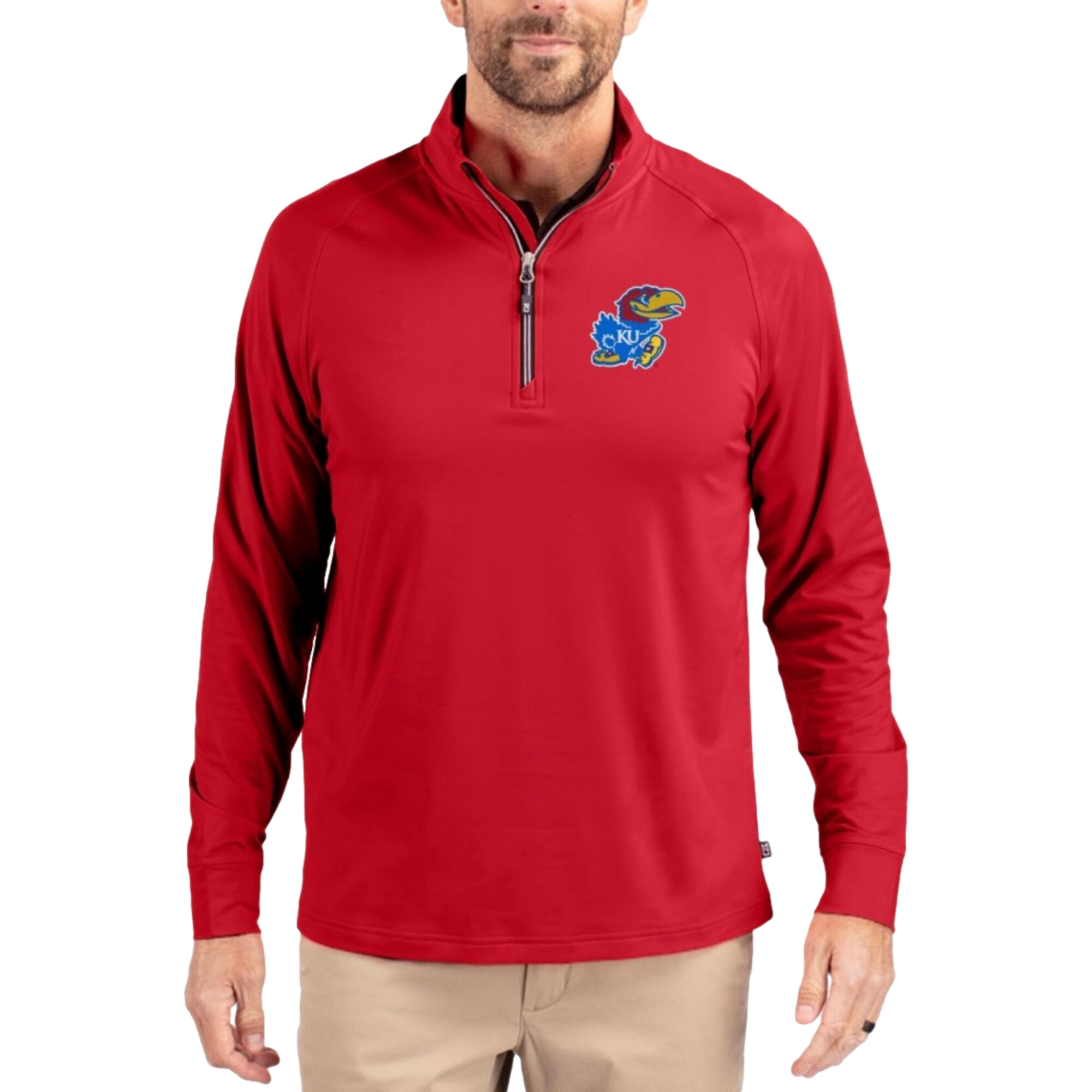 Kansas Jayhawks Adapt Recycled Soft Knit Stretch Men's Golf Quarter Zip