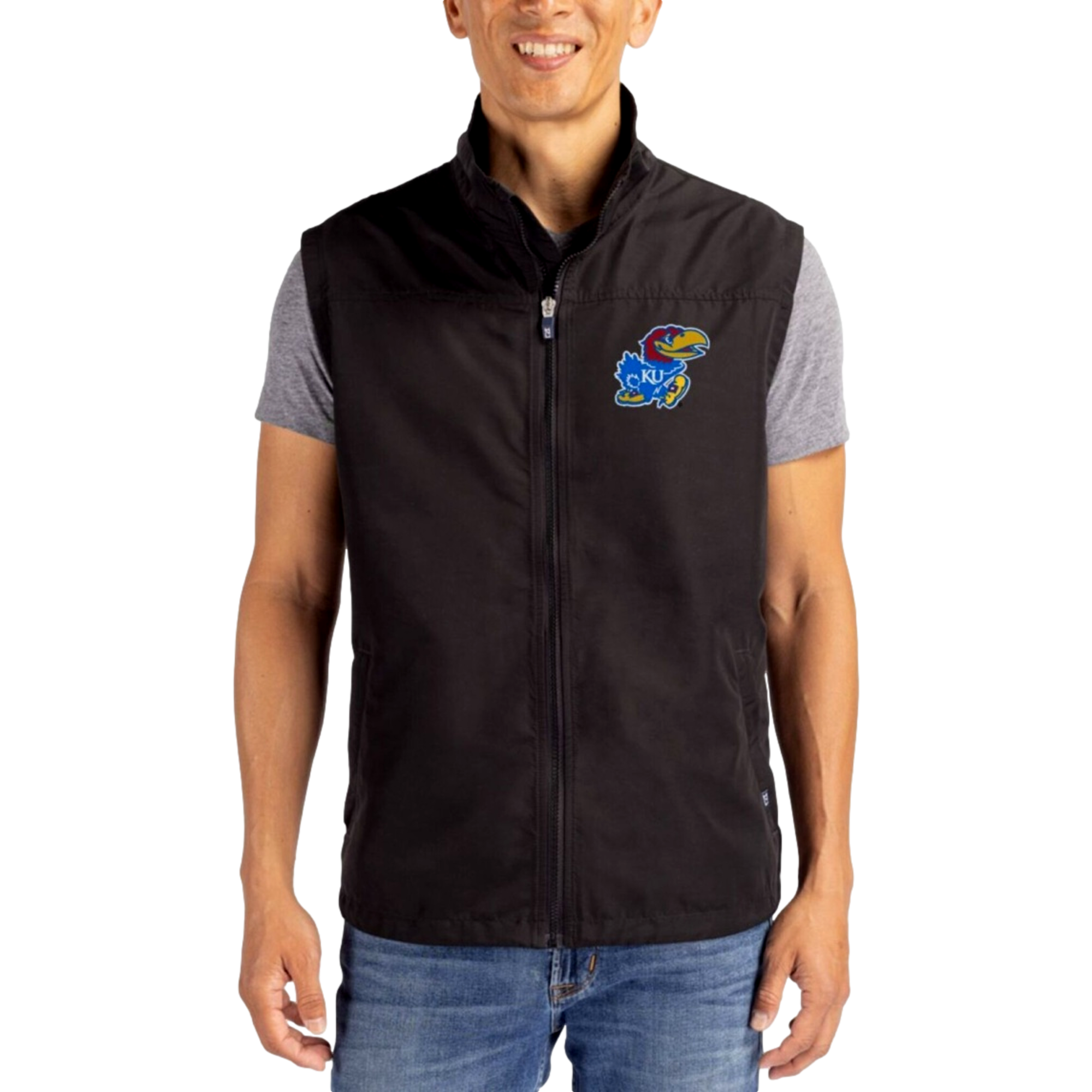 Kansas Jayhawks Charter Recycled Packable Men's Golf Vest
