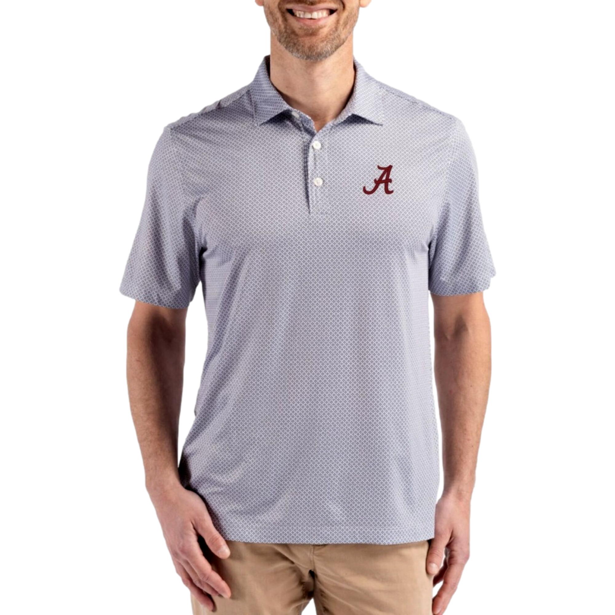 Alabama Crimson Tide Pike Recycled Diamond Dot Print Men's Golf Polo Shirt