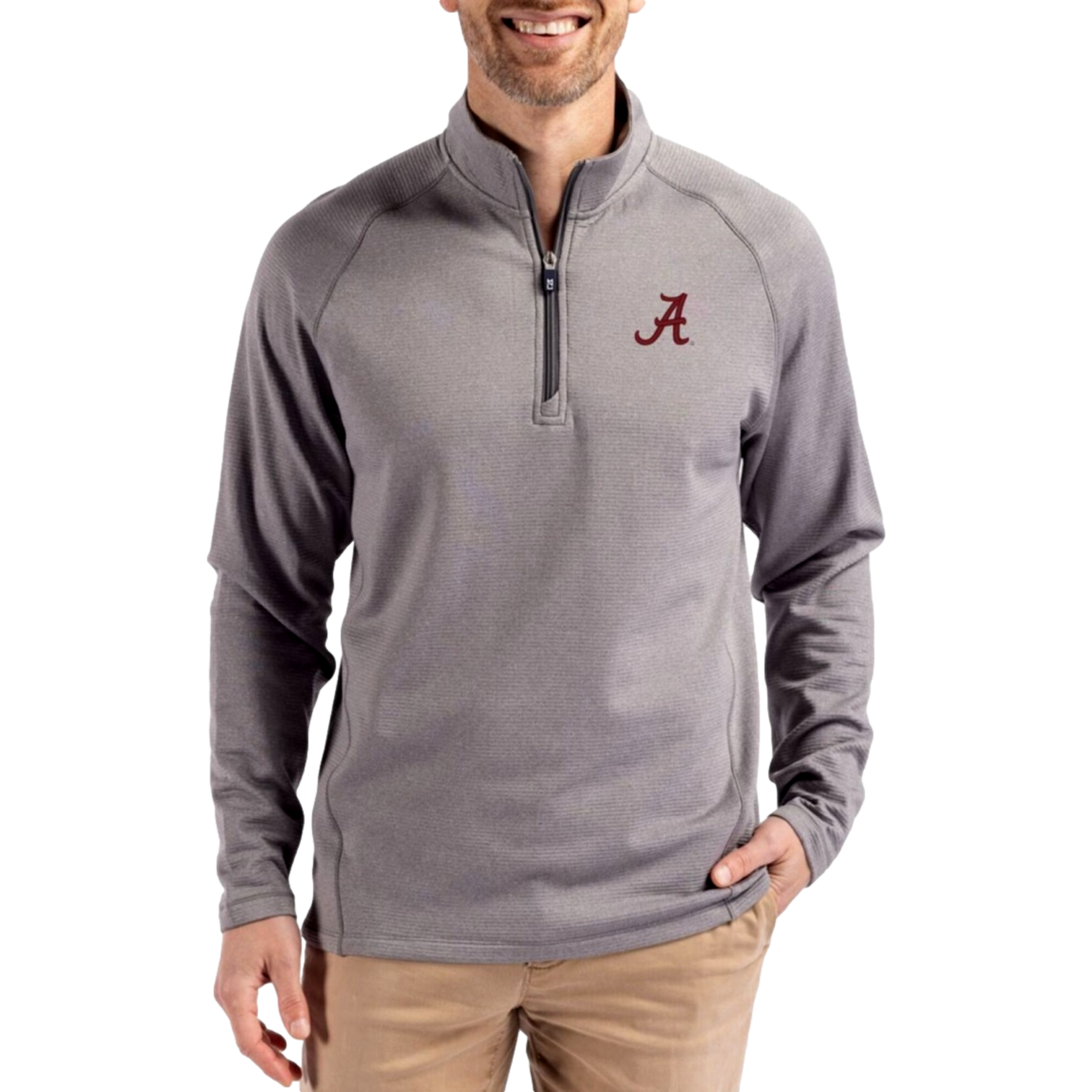 Alabama Crimson Tide Peshastin Recycled Grid Fleece Men's Golf Quarter Zip