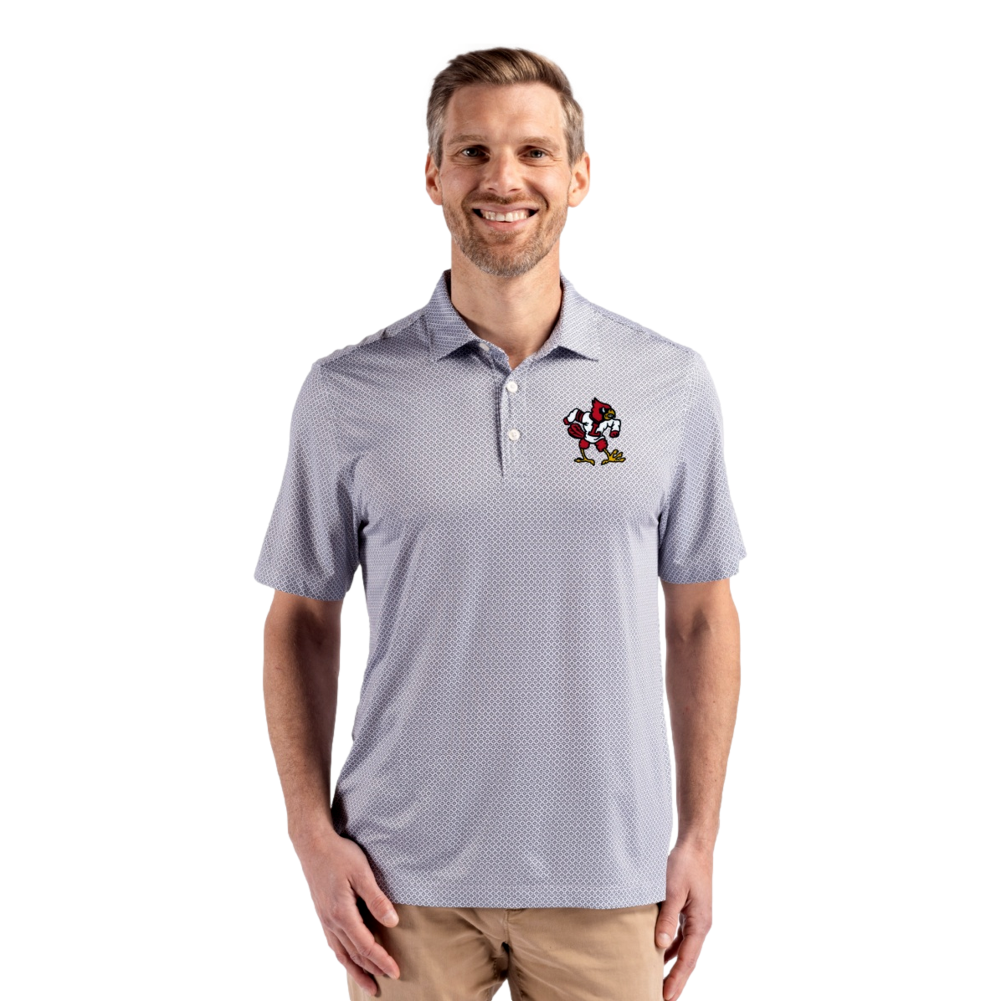 Louisville Cardinals Pike Recycled Diamond Dot Print Men's Golf Polo Shirt