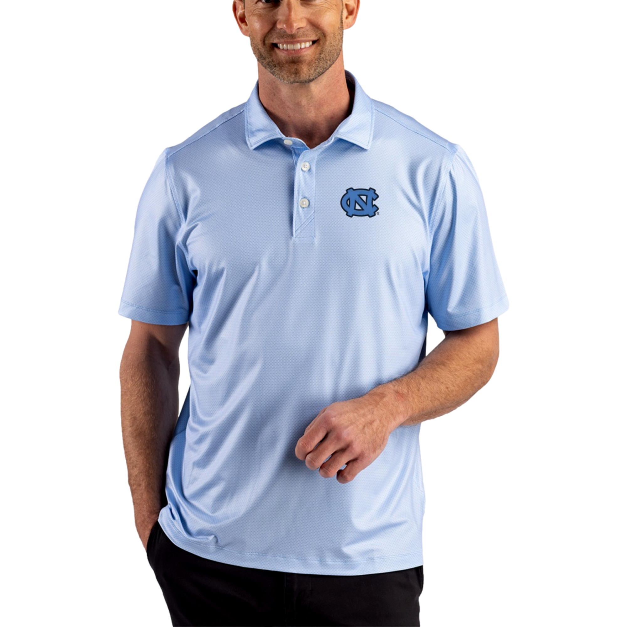North Carolina Tar Heels Pike Recycled Lattice Print Men's Golf Polo Shirt