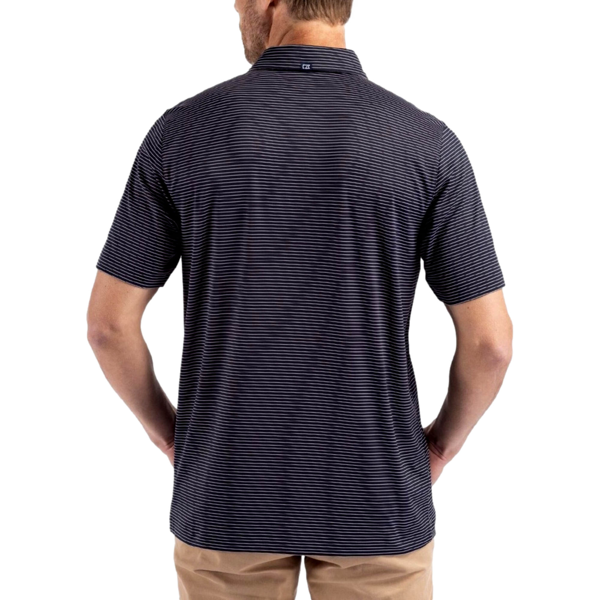 North Carolina Tar Heels Forge Recycled Fine Line Stripe Four-Way Stretch Men's Golf Polo Shirt