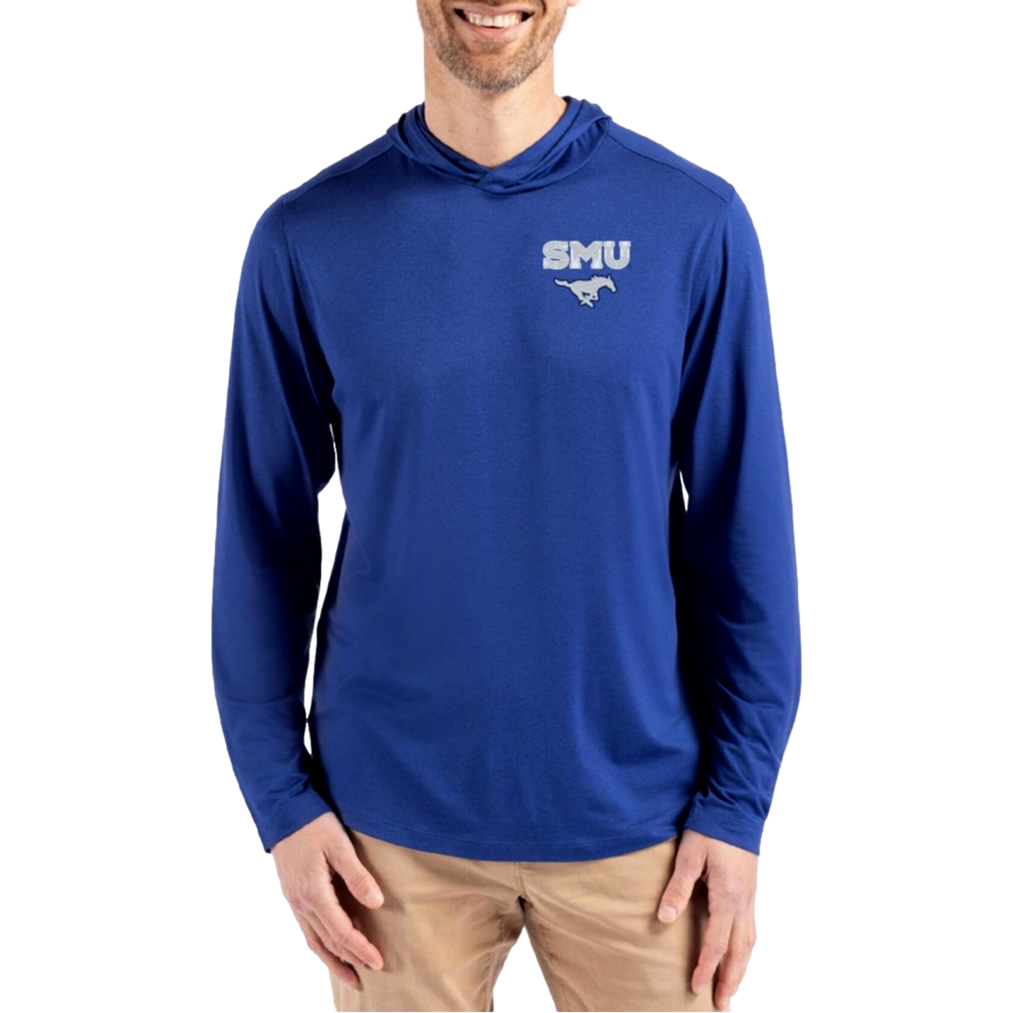 SMU Mustangs Coastline Recycled Double Peached Men's Golf Hoodie