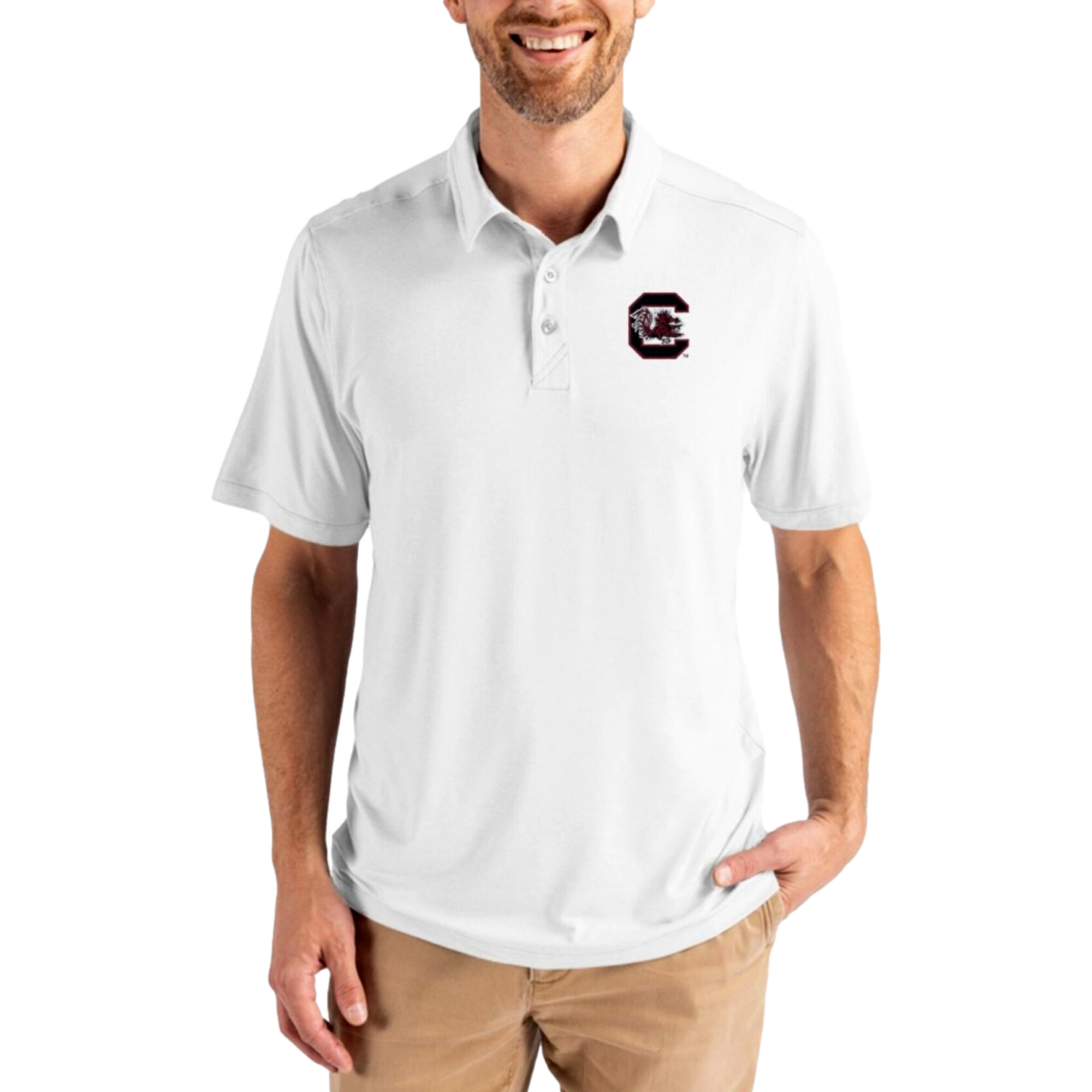 South Carolina Gamecocks Coastline Recycled Double Peached Men's Golf Polo Shirt