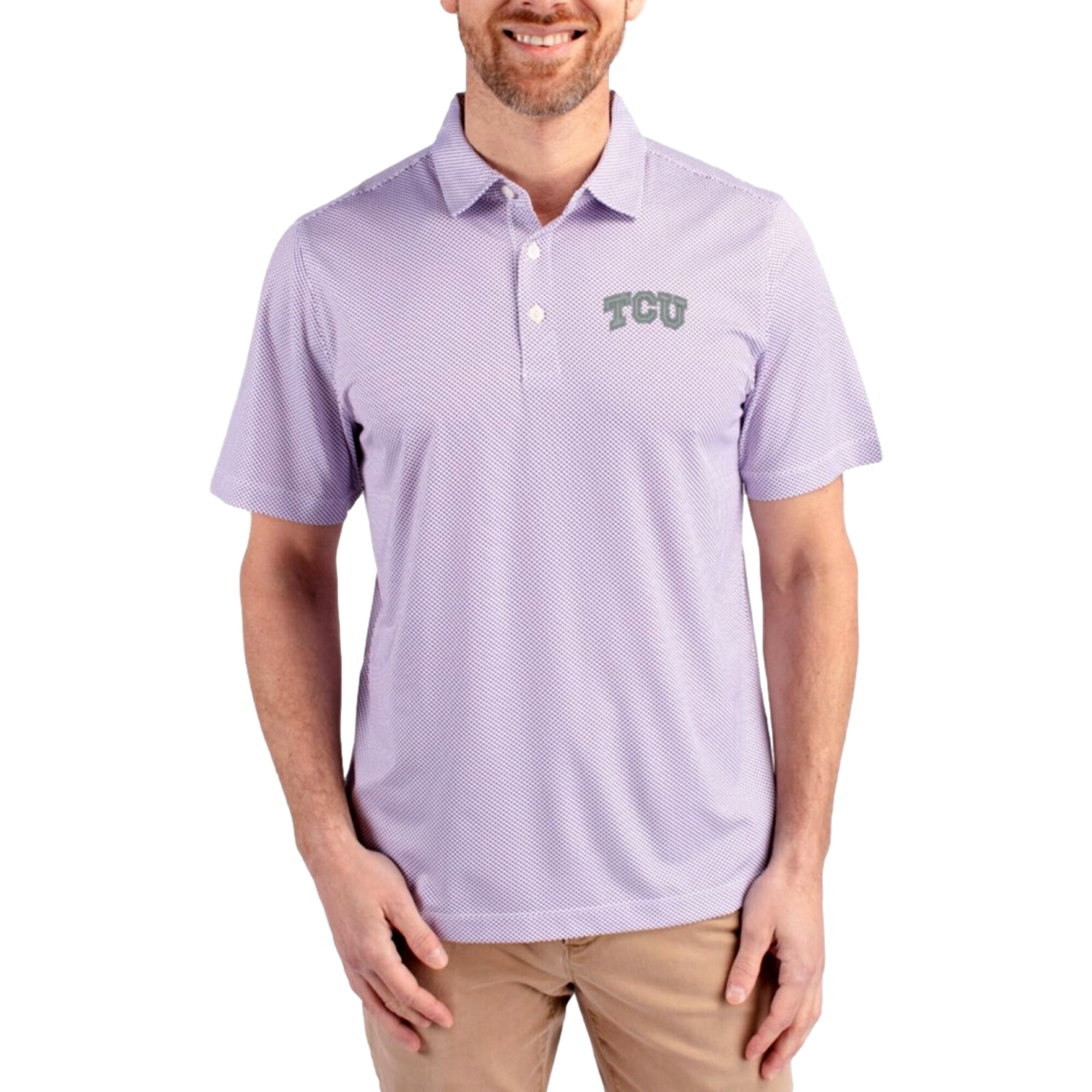 Texas Christian Horned Frogs Pike Recycled Symmetry Print Men's Golf Polo Shirt