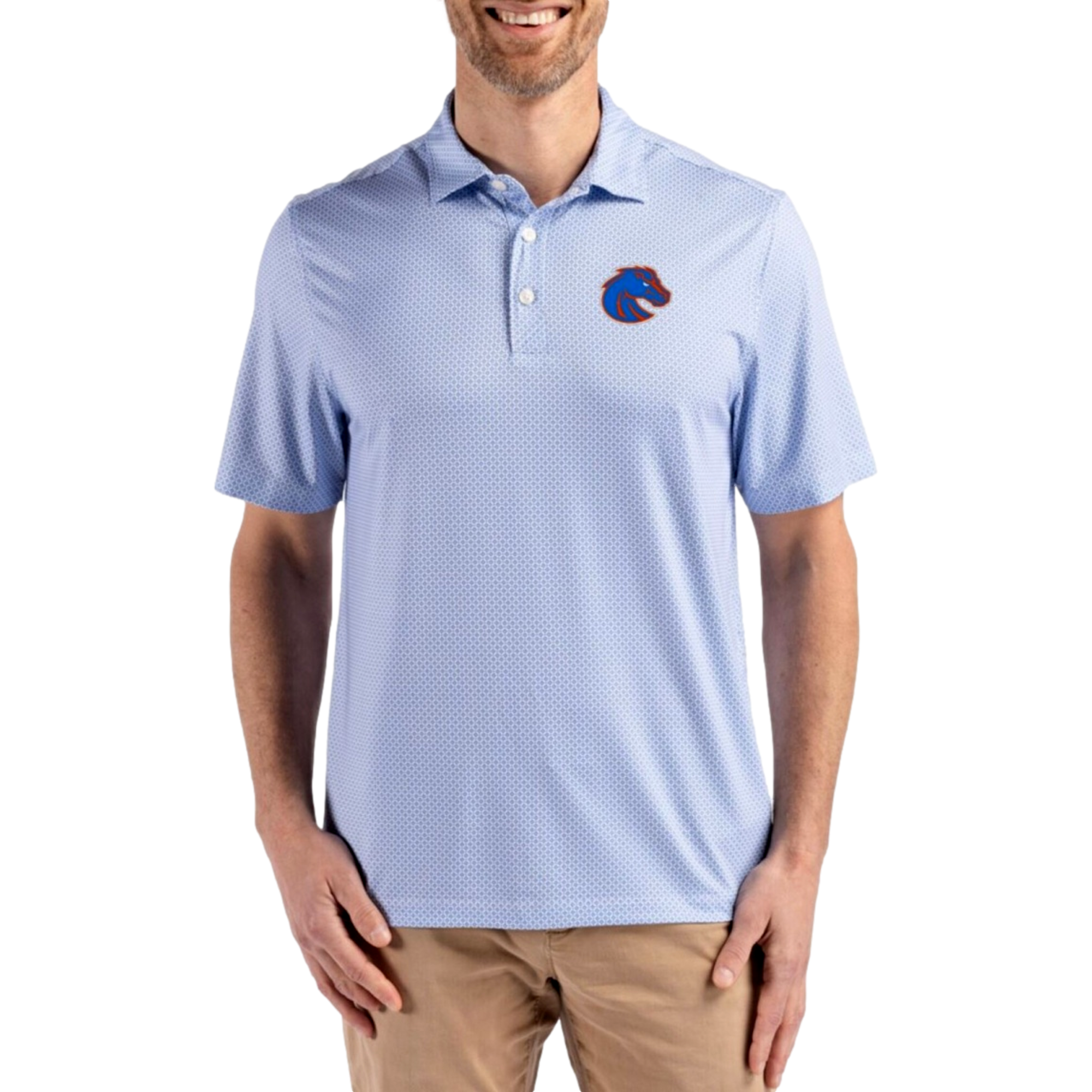 Boise State Broncos Pike Recycled Diamond Dot Print Men's Golf Polo Shirt