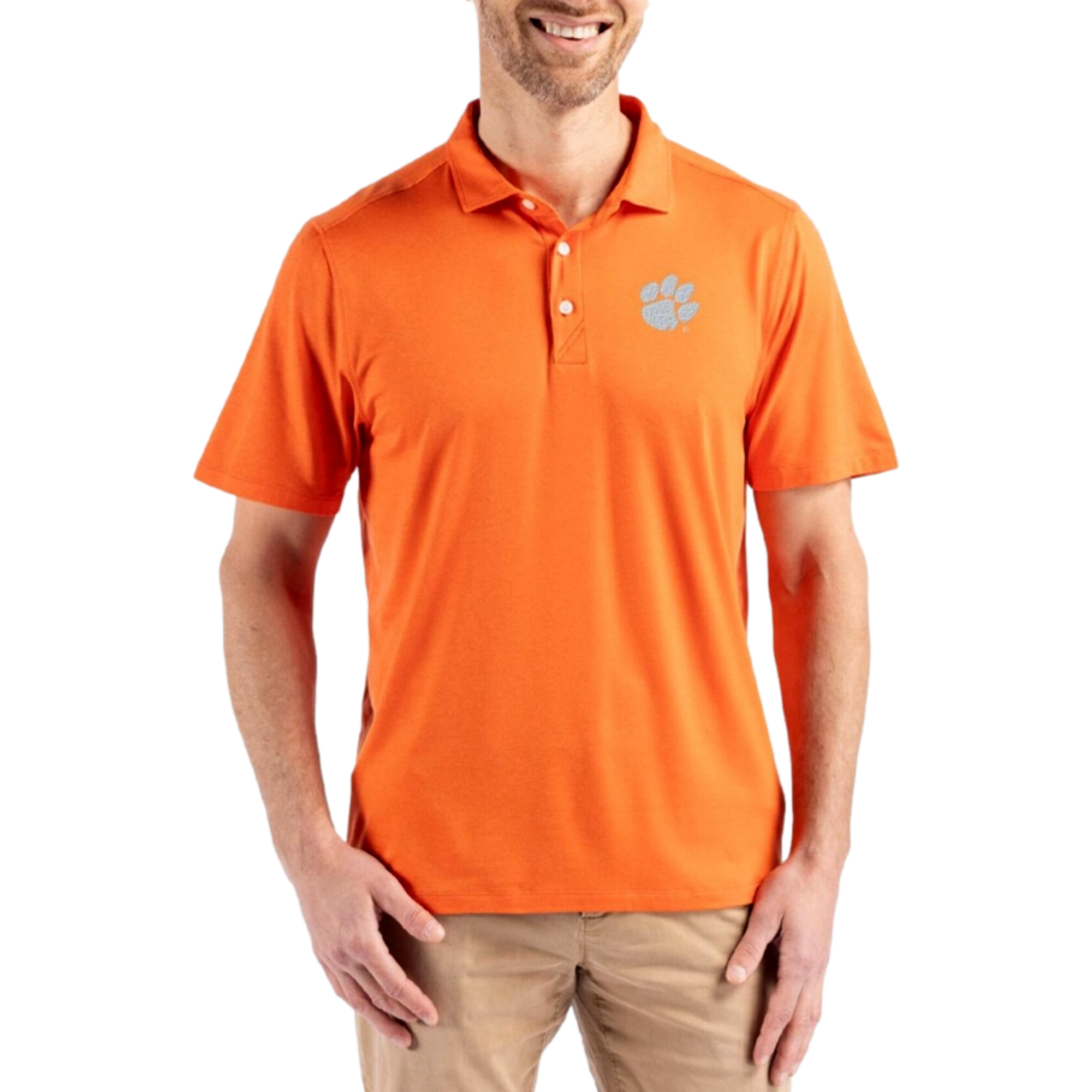 Clemson Tigers Coastline Recycled Double Peached Men's Golf Polo Shirt