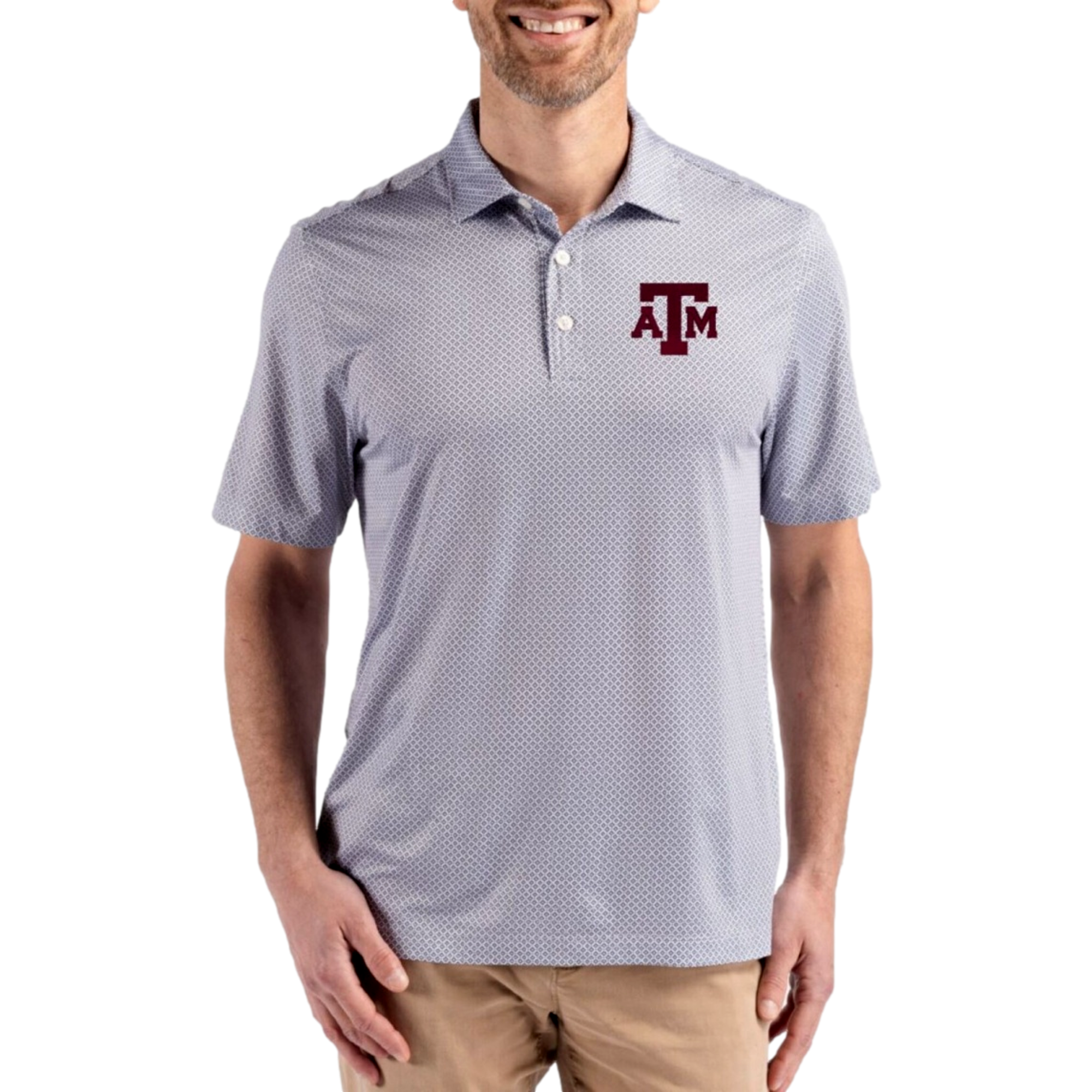 Texas A&M Aggies Pike Recycled Diamond Dot Print Men's Golf Polo Shirt
