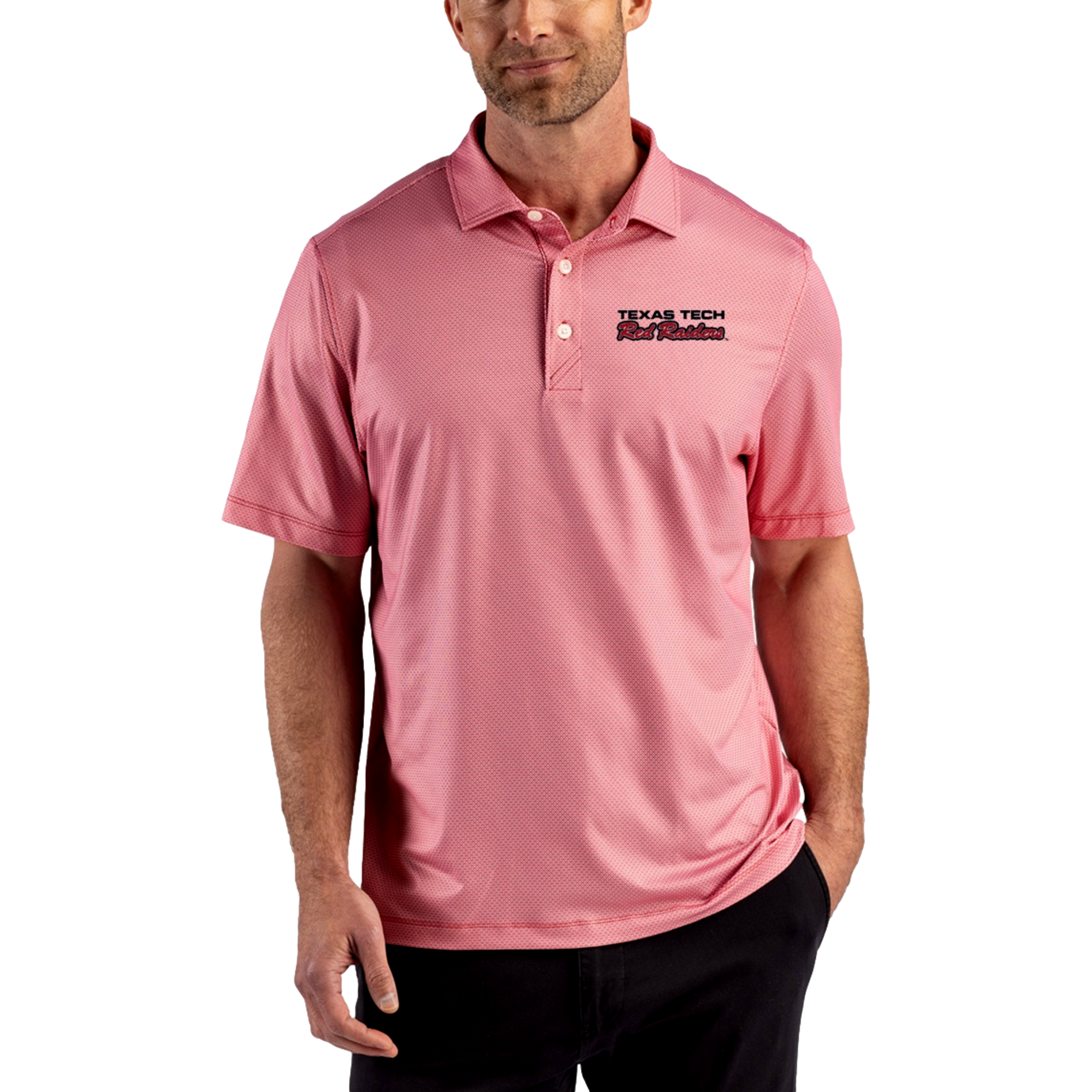 Texas Tech Red Raiders Pike Recycled Lattice Print Men's Golf Polo Shirt
