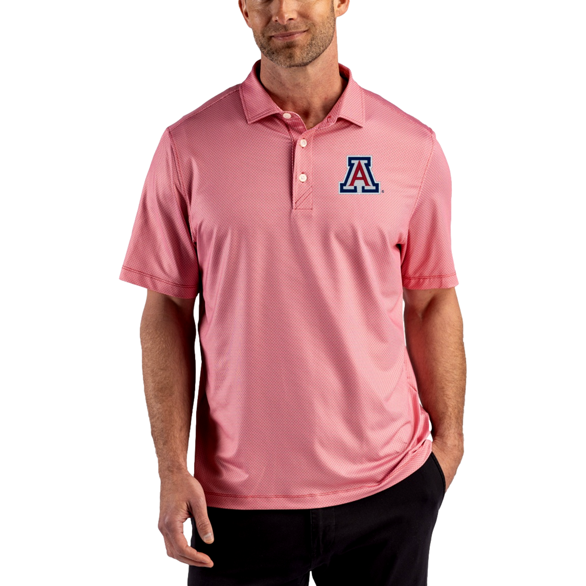 Alabama Crimson Tide Pike Recycled Lattice Print Men's Golf Polo Shirt