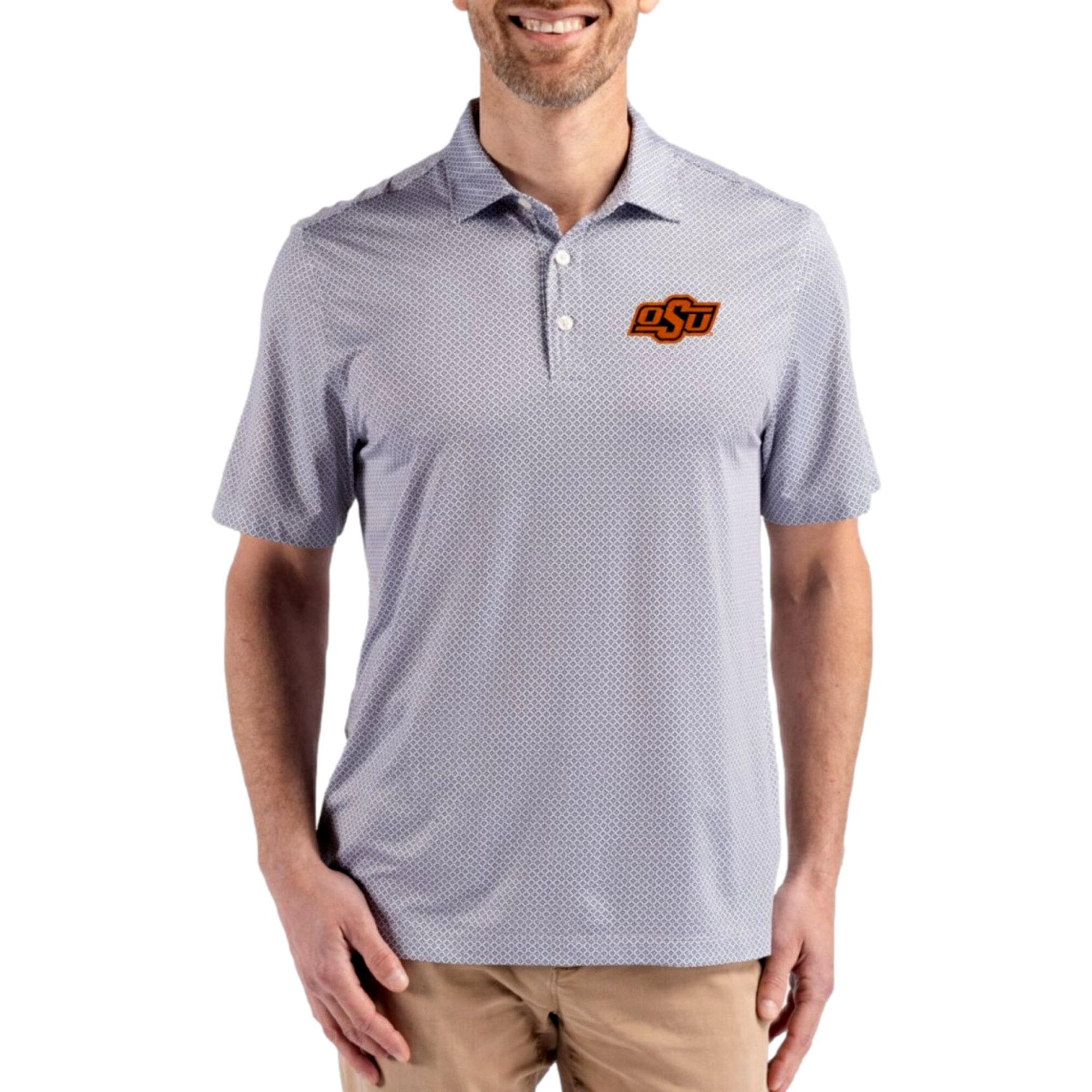 Oklahoma State Cowboys Pike Recycled Diamond Dot Print Men's Golf Polo Shirt