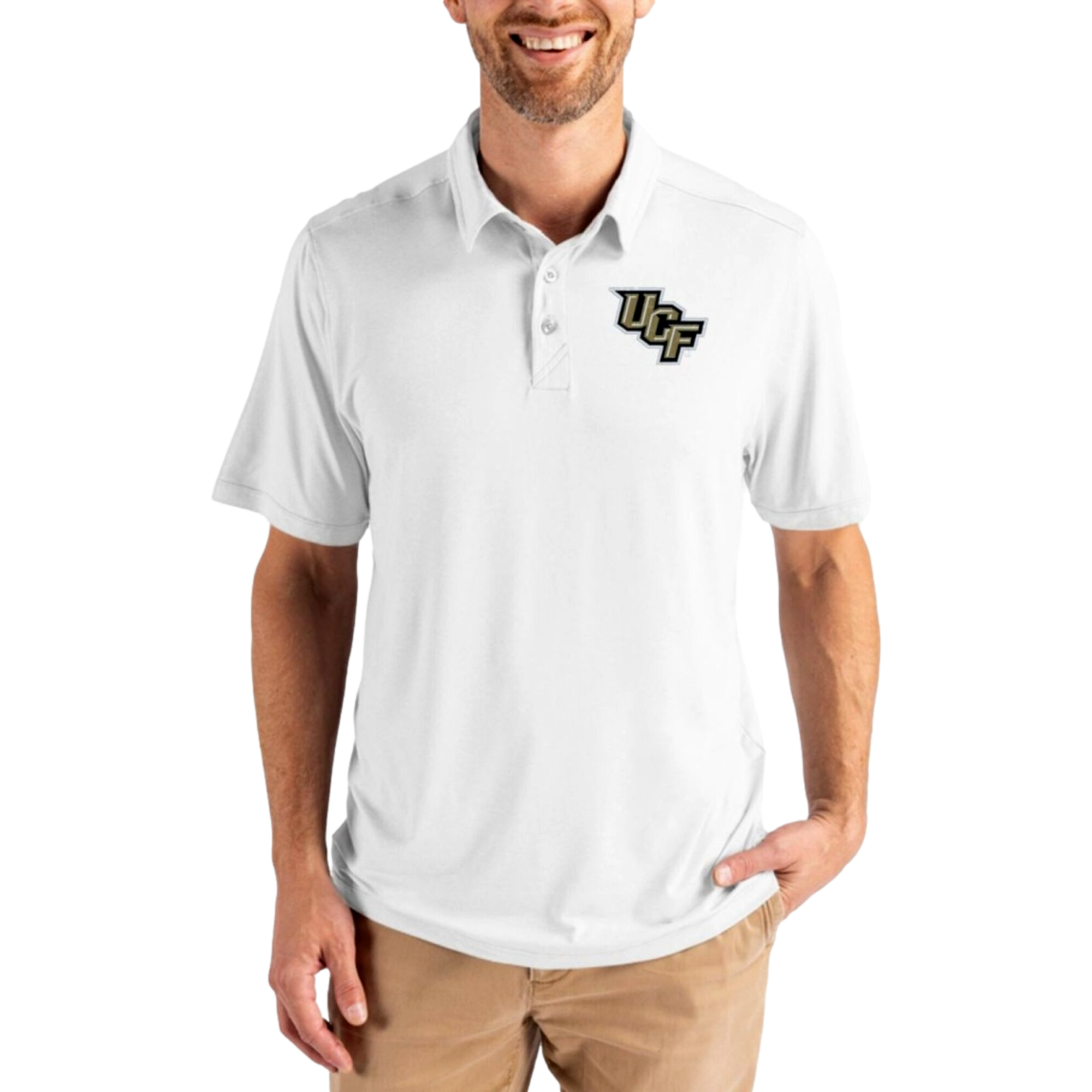 UCF Knights Coastline Recycled Double Peached Men's Golf Polo Shirt