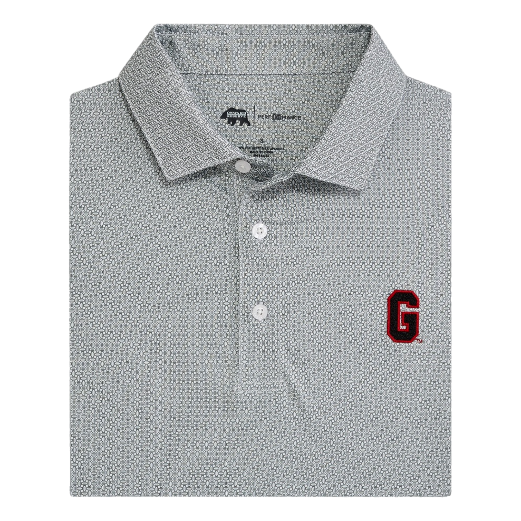 Georgia Bulldogs Bone Yard Printed Men's Golf Polo Shirt