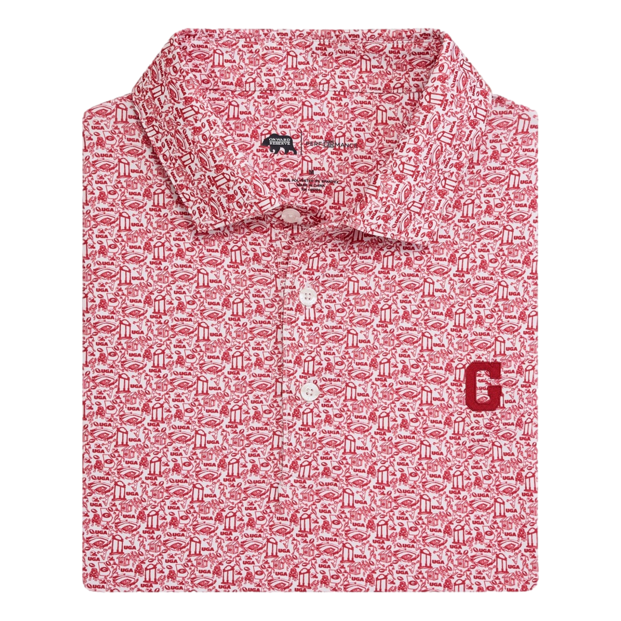 Georgia Bulldogs Icons Printed Men's Golf Polo Shirt