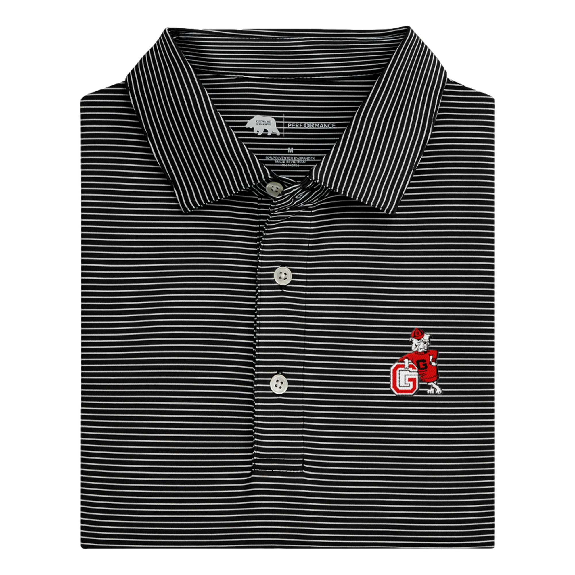 Georgia Bulldogs Birdie Striped Men's Golf Polo Shirt